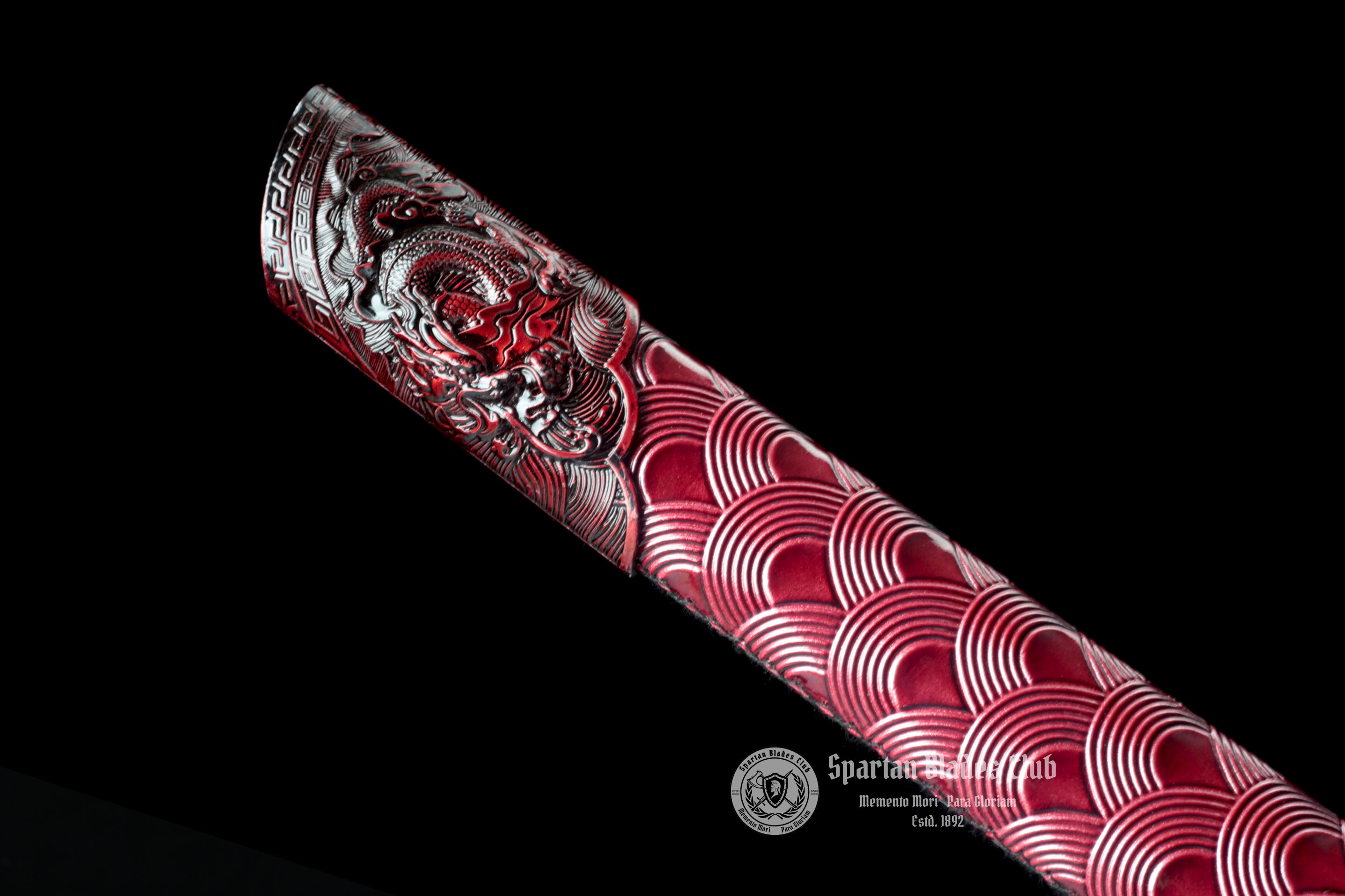 TK12🐲Crimson Dragon King Dao Sword - Brown Blade - High-Performance Manganese Steel - Alloy Dragon Fittings - Full Tang - Battle Ready - S.B.C - Spartan Blades Club - 陳氏劍莊1892