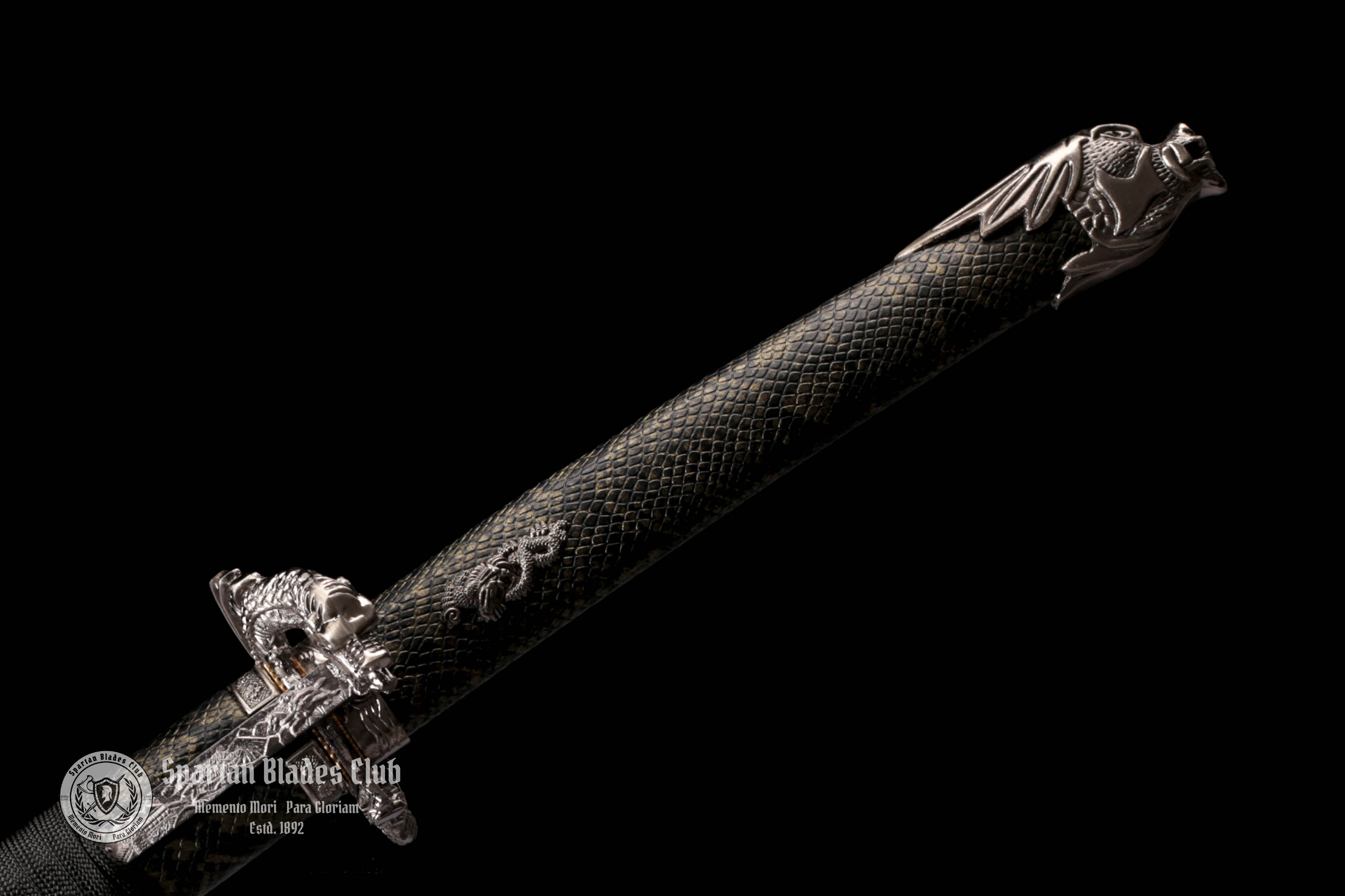 TK25 Silver Dragon Warrior Katana | Handcrafted Manganese Steel Blade - Full Tang - Battle Ready - Spartan Blades Club - Spartan Blades Club - ι³ζ°εθ1892