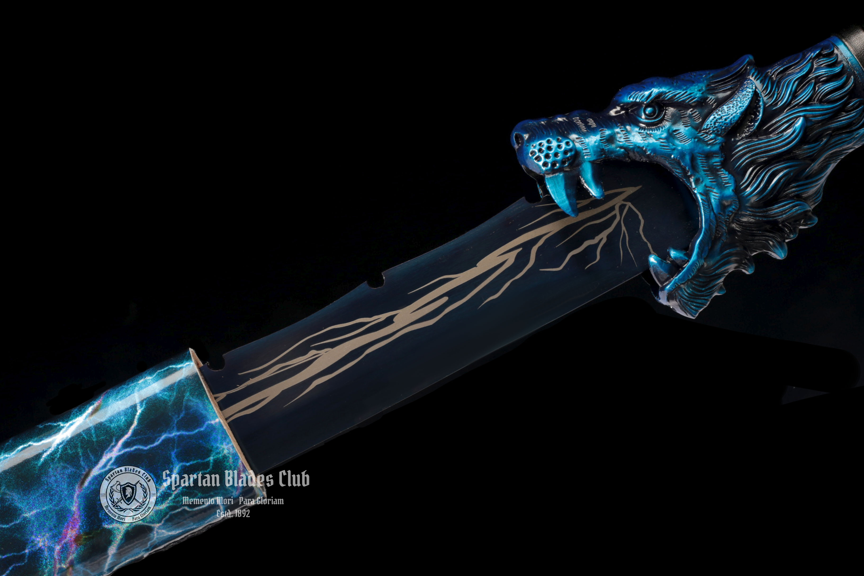 TK14 🐺Thunderwolf Sword | Blue Blade - Handcrafted Manganese Steel Blade - Full Tang - Battle Ready - Spartan Blades Club - Spartan Blades Club - 陳氏劍莊1892