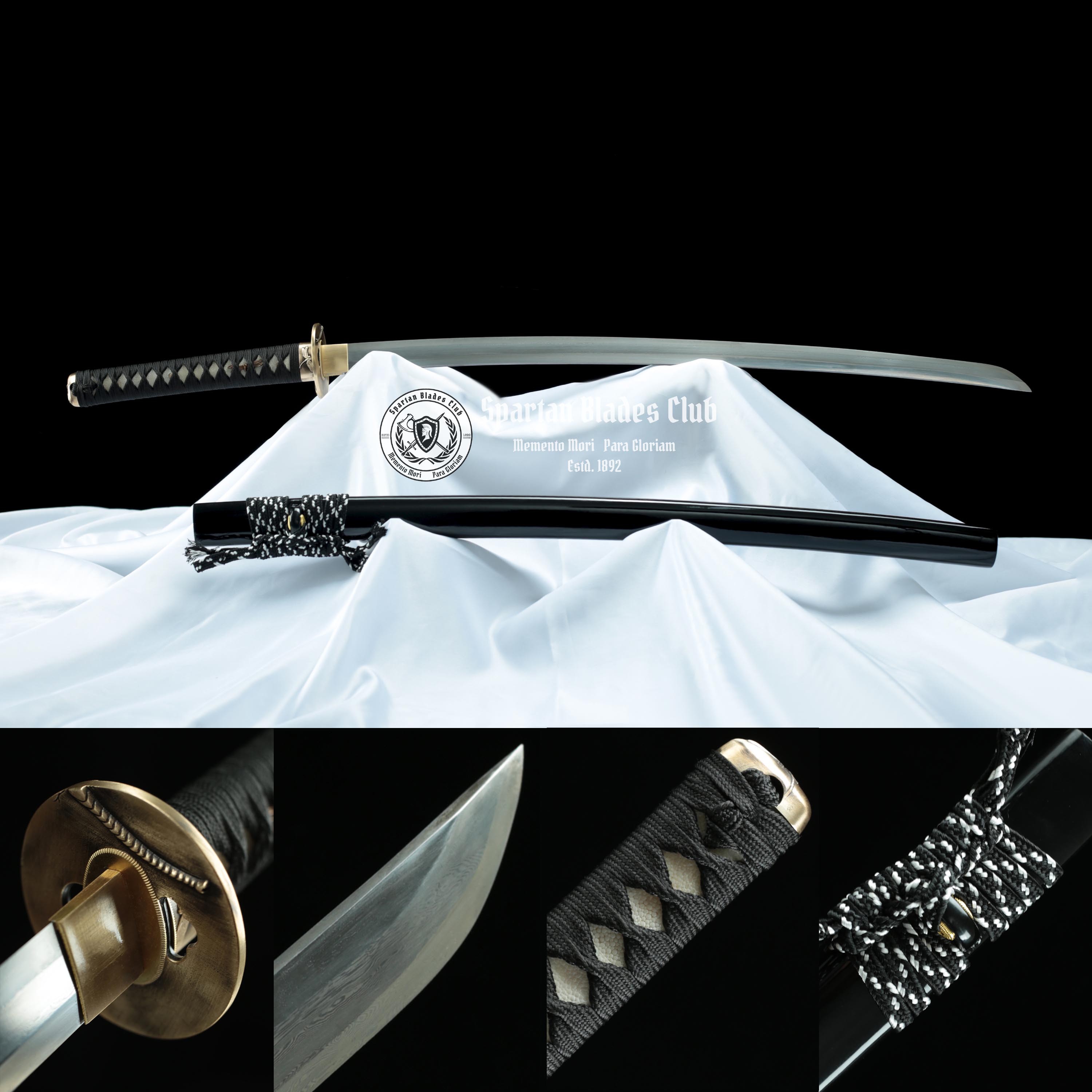 TK30 Black Dragonfly Samurai Katana(黑蜻蜓) - Damascus Steel - Full Tang - Hadori Polishing - Battle Ready - Copper Fittings- S.B.C - Spartan Blades Club - 陳氏劍莊1892