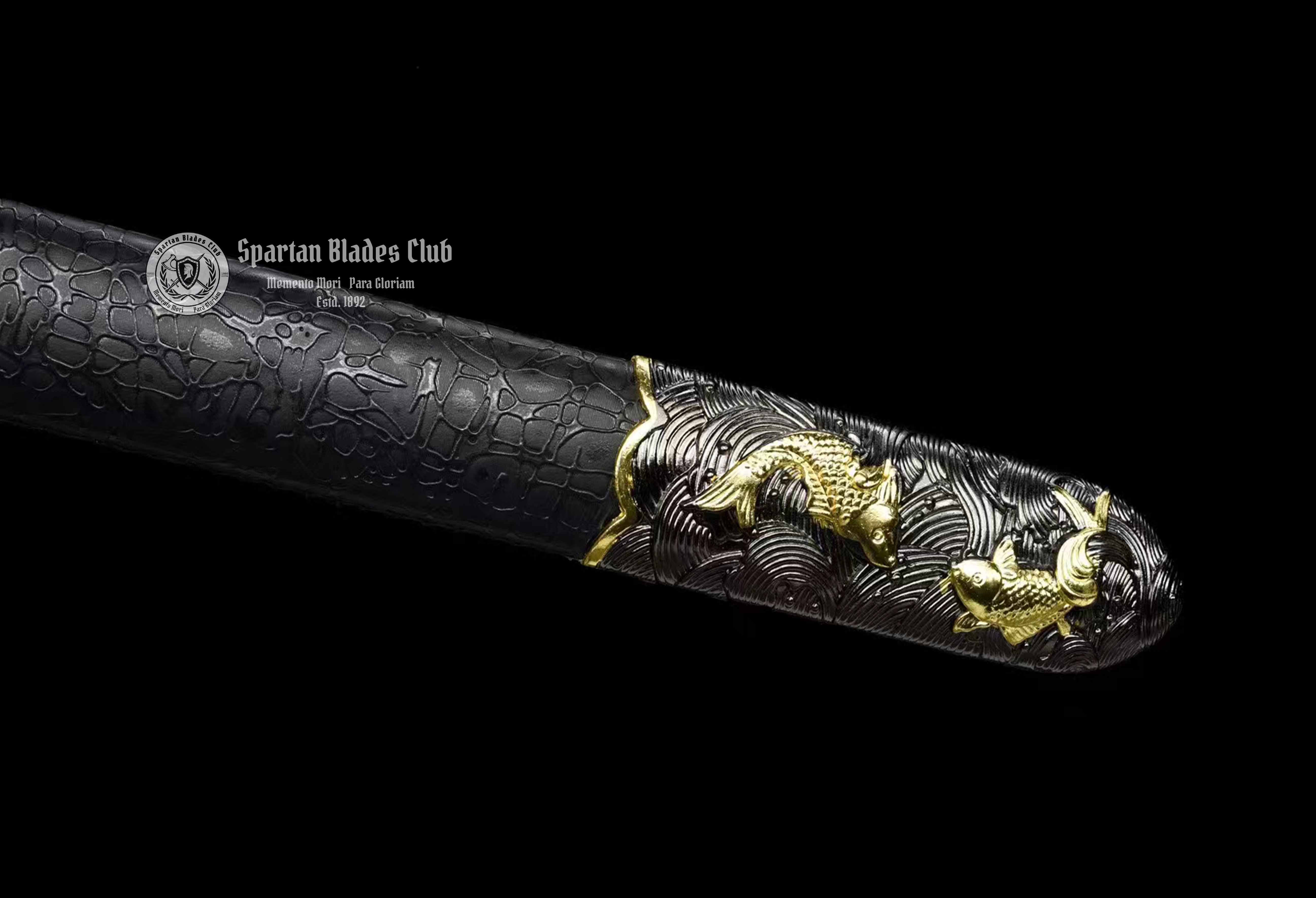 TK55🐲Black Golden Dragon King Jian Sword - High-Performance Manganese Steel - Black Blade - Alloy Fittings - Full Tang - S.B.C 🗡️ - Spartan Blades Club - 陳氏劍莊1892