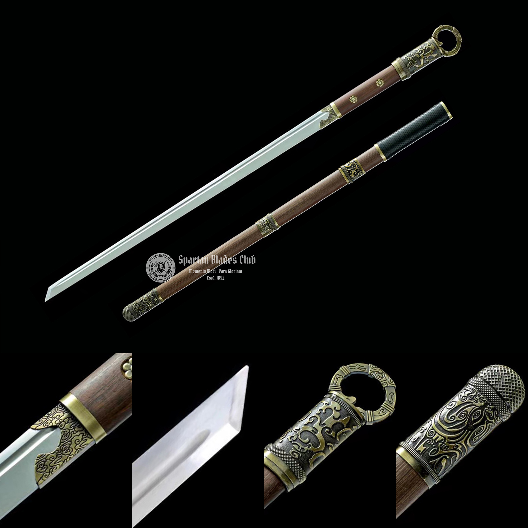 【TK88】 Buliangren（不良人） Hidden-Hilt Sword - Tangdao Sword - 65Mn Spring Steel -  Chicken Wing Wood Scabbard - Battle Ready - Full Tang - S.B.C 🌟 - Spartan Blades Club - 陳氏劍莊1892