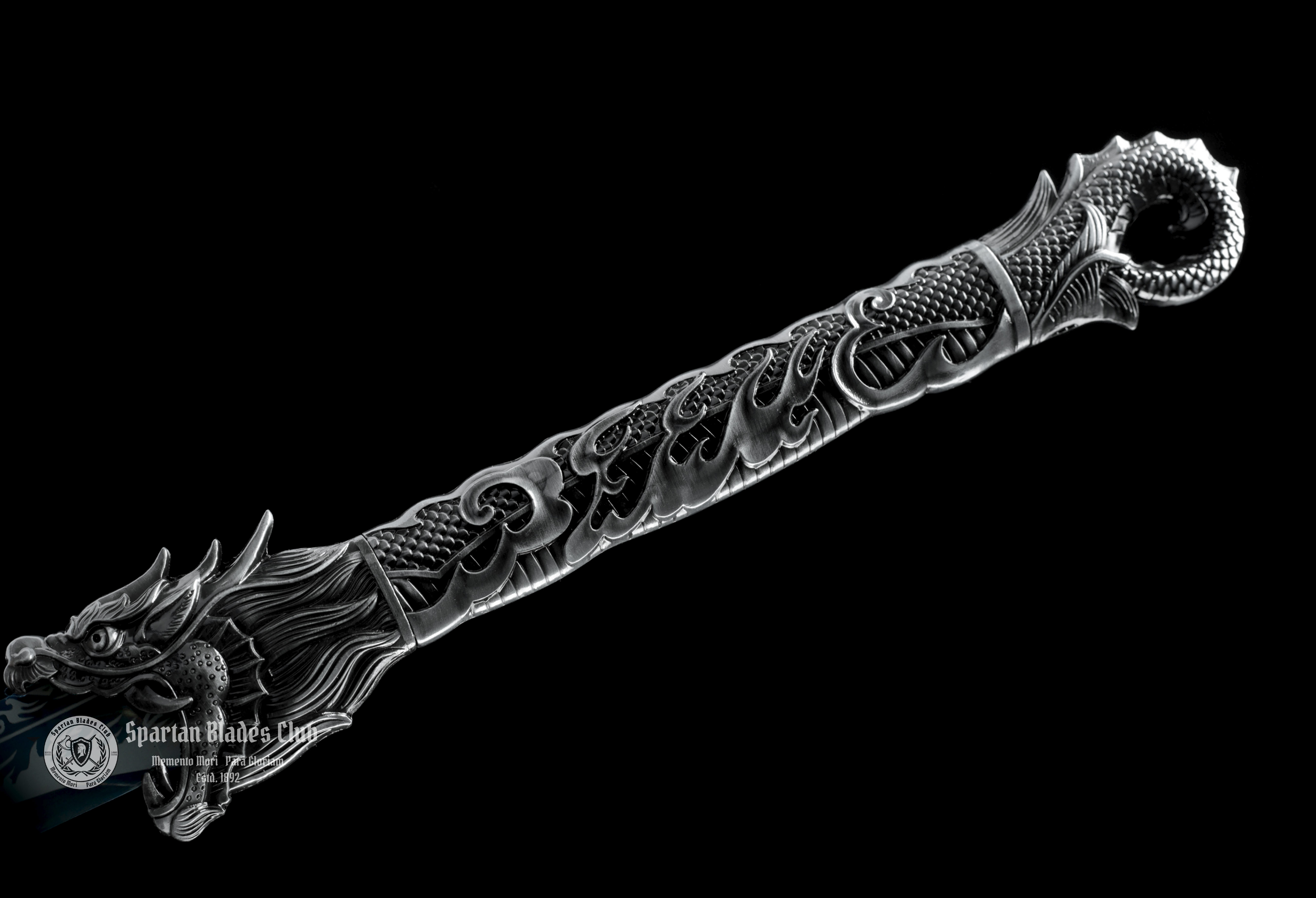 *TK21* Proud Dragon Tangdao Sword - Blue Blade - Handcrafted Beauty - High Manganese Steel - Full Tang - Battle Ready - S.B.C - Spartan Blades Club
