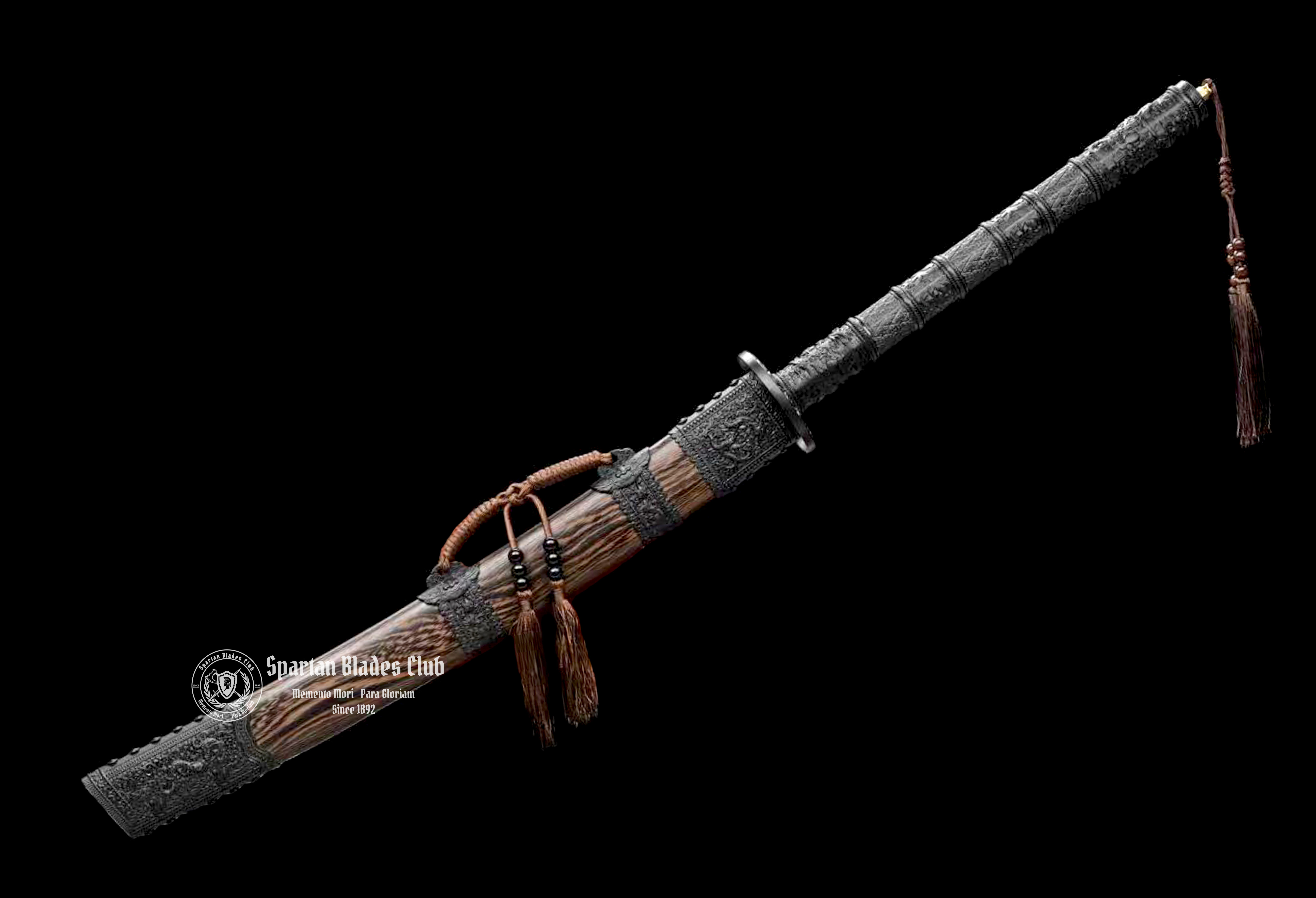 QQ06|Xuanwen DAO|Chinese Dao|Manganese steel|Black&brown|Battle-Ready|Full-tang|Spartan Blades Club|CHEN'S SWORDS 1892 - Spartan Blades Club