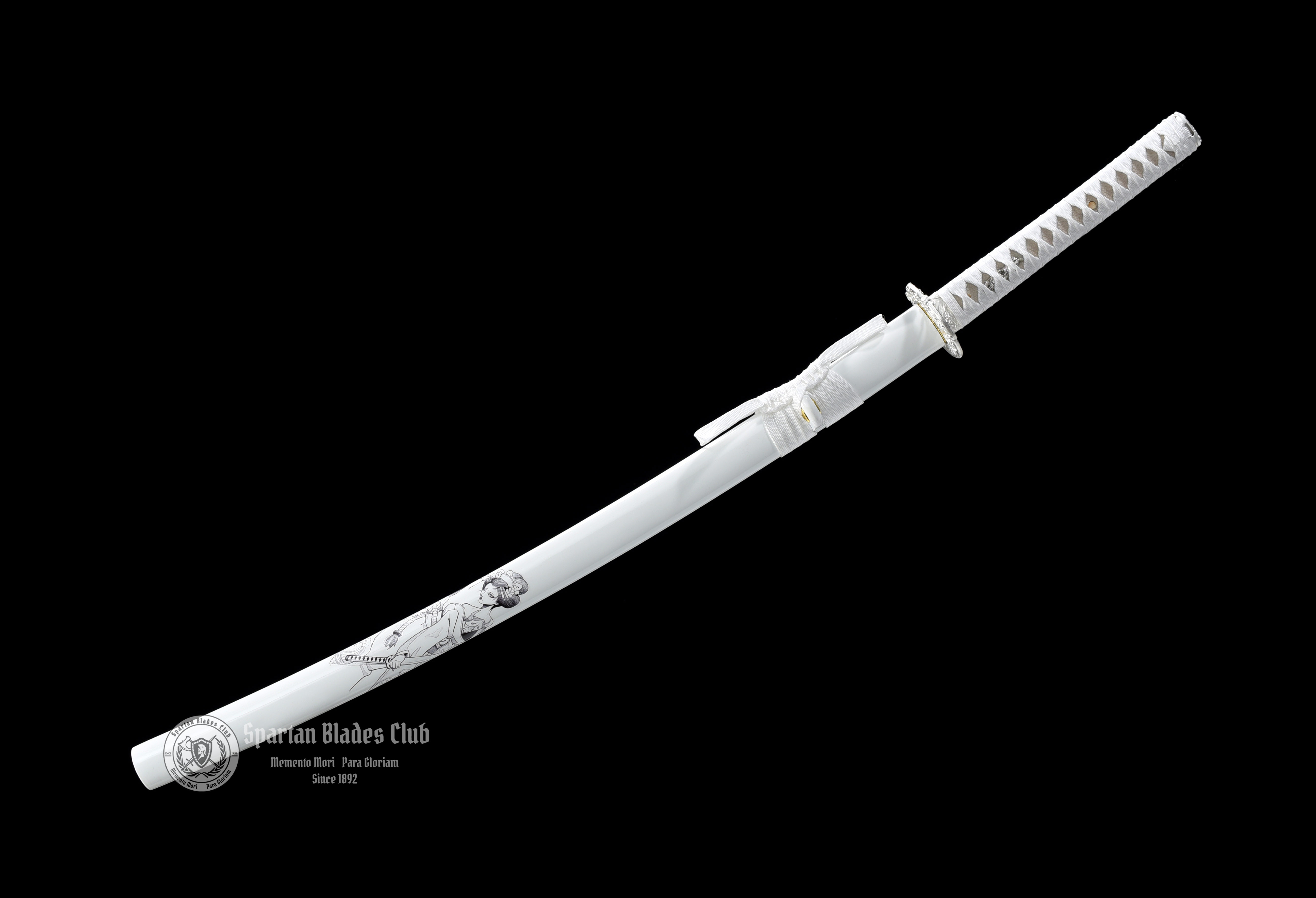 雪影武士 - Storm Shadow Samurai-Katana - Damascus Steel - Hadori Polishing - Full Tang - Battle-Ready - Sakura Blossom Design -Snow White- S.B.C & CHEN'S SWORDS - Spartan Blades Club - 陳氏劍莊1892