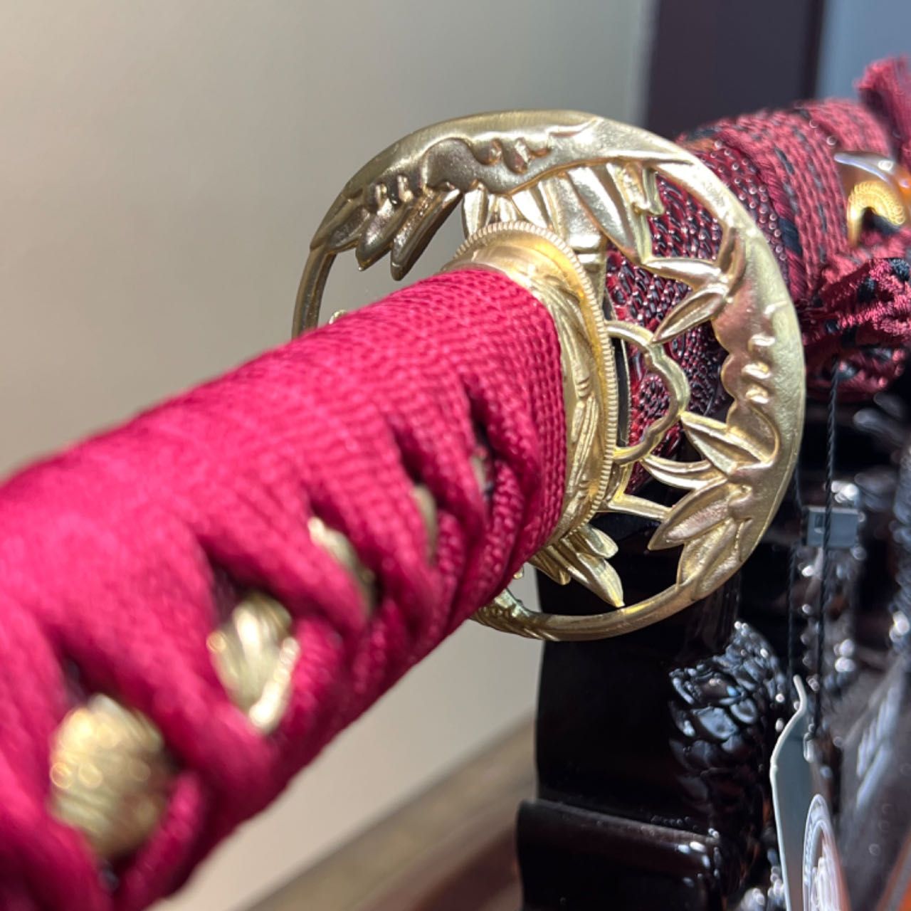 *TK62* 🐊Crimson Crocodile Fang Katana(赤炎鳄齿) - Brown and Black Damascus Steel - Sharp - Full Tang - Battle Ready - Exquisite Craftsmanship - S.B.C - Spartan Blades Club - 陳氏劍莊1892