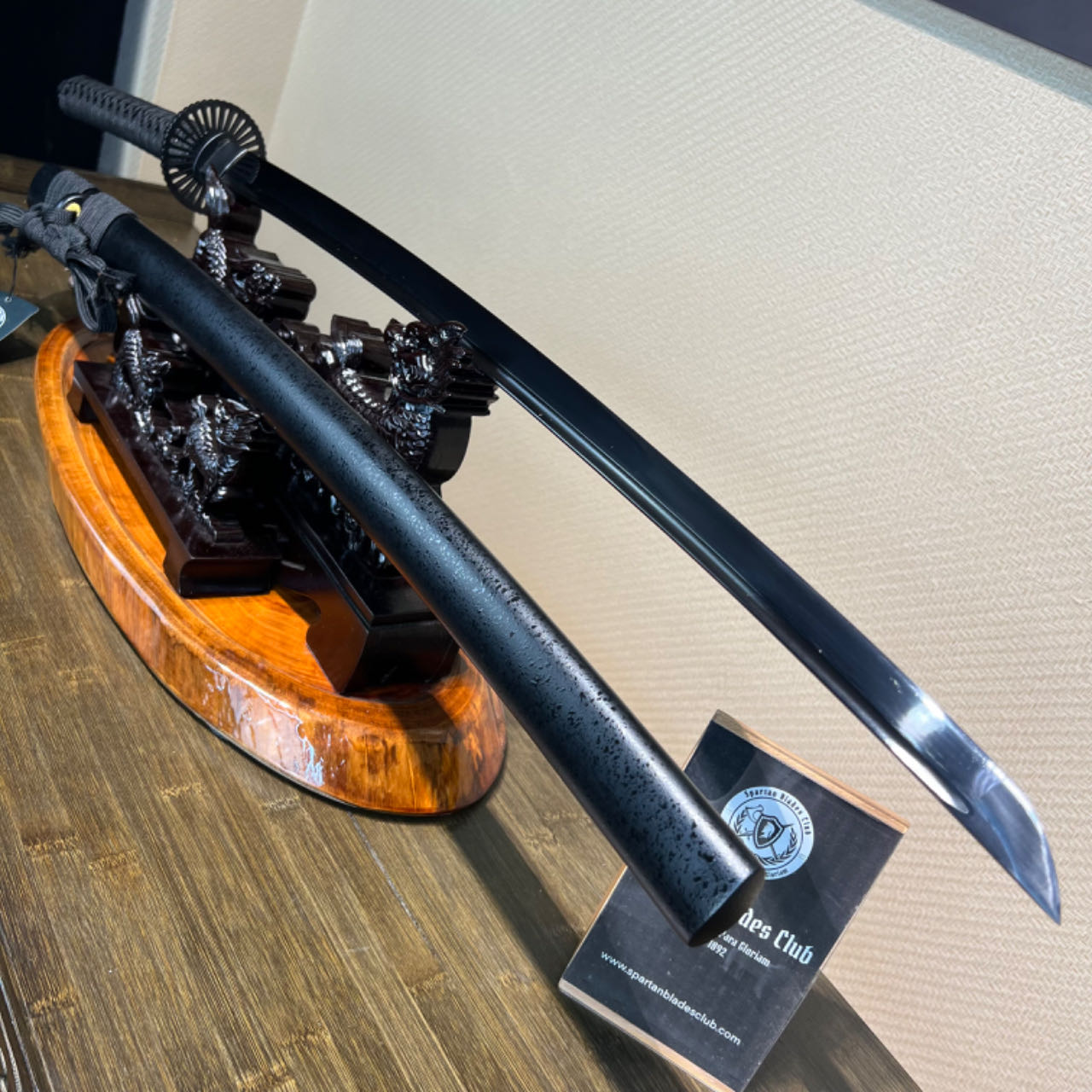 *TK61* Dark Shadow Samurai (暗影武士) Katana - Black Damascus Steel - Sharp - Full Tang - Battle Ready - Exquisite Craftsmanship - S.B.C - Spartan Blades Club - 陳氏劍莊1892