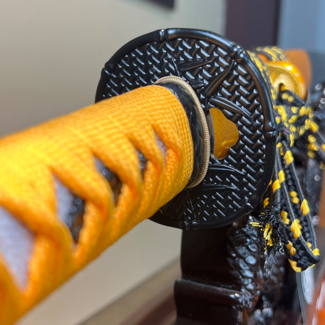 🌟TK64🌟Golden Light Slasher(金光斩)Katana - Golden Damascus Steel - Battle Ready - Full Tang - Exquisite Craftsmanship - S.B.C & CHEN'S SWORDS - Spartan Blades Club