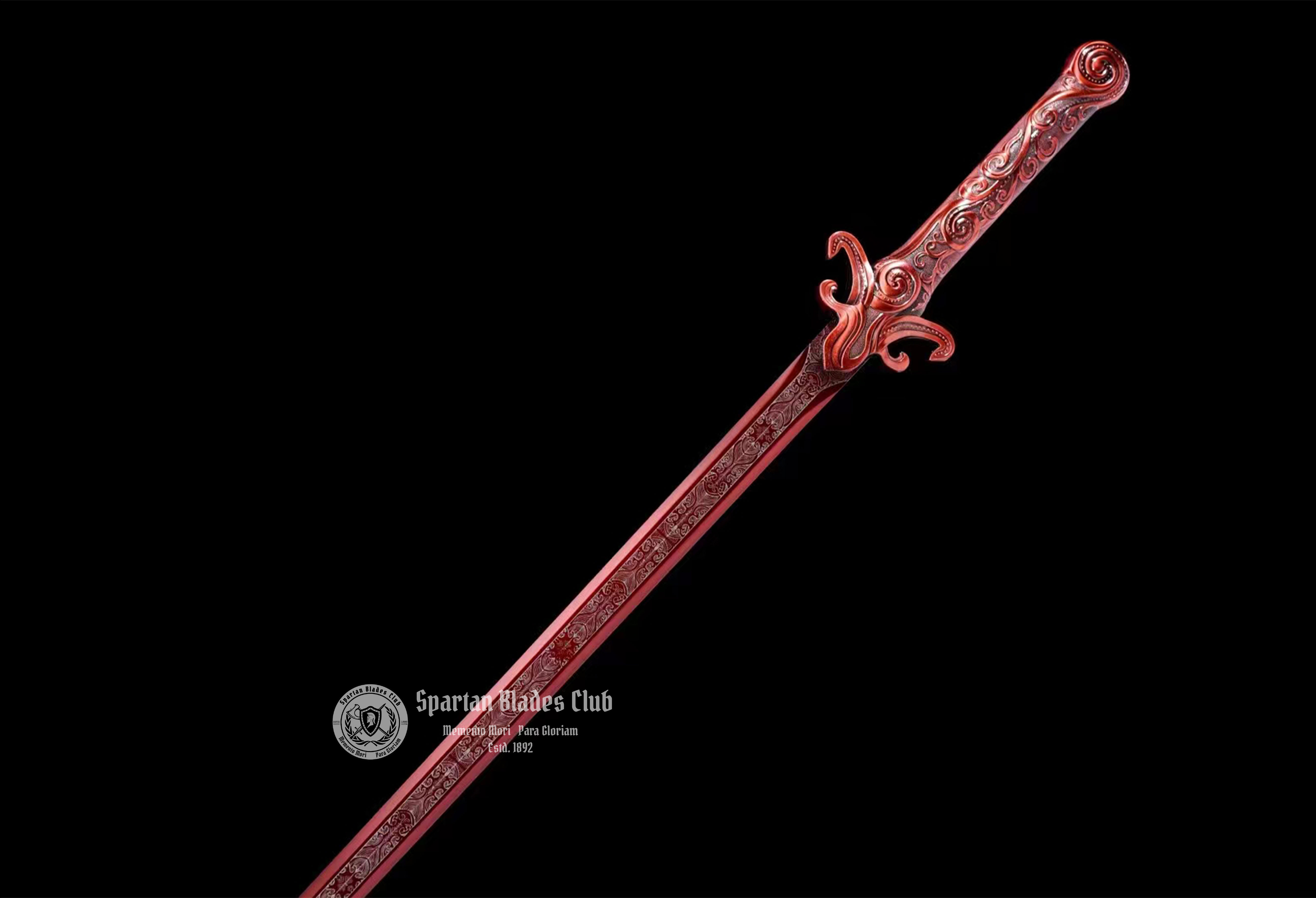 *TK71* Phoenix Tongue - Double Edged - Jian Sword - High-Performance Maganese Steel - Red Blade - Battle Ready - Exquisite Craftsmanship - S.B.C & CHEN'S SWORDS - Spartan Blades Club - 陳氏劍莊1892