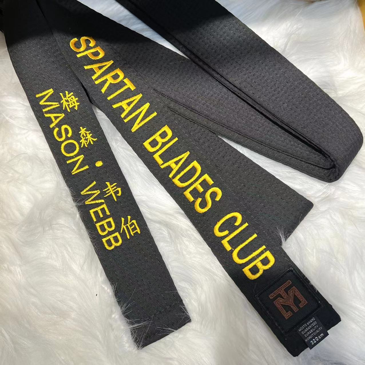 Personalized Black Belt - Professional Martial Arts Master Black Belt - Premium Quality - Personalized Embroidery - S.B.C & CHEN'S SWORDS - Spartan Blades Club - 陳氏劍莊1892
