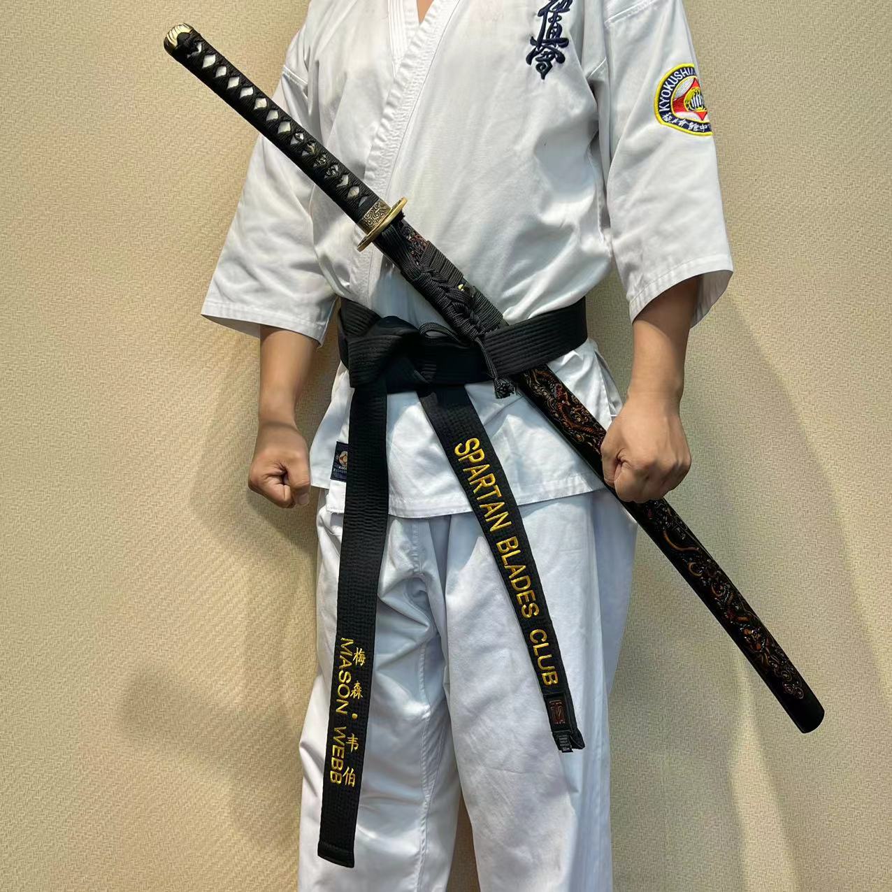 Personalized Black Belt - Professional Martial Arts Master Black Belt - Premium Quality - Personalized Embroidery - S.B.C & CHEN'S SWORDS - Spartan Blades Club - 陳氏劍莊1892