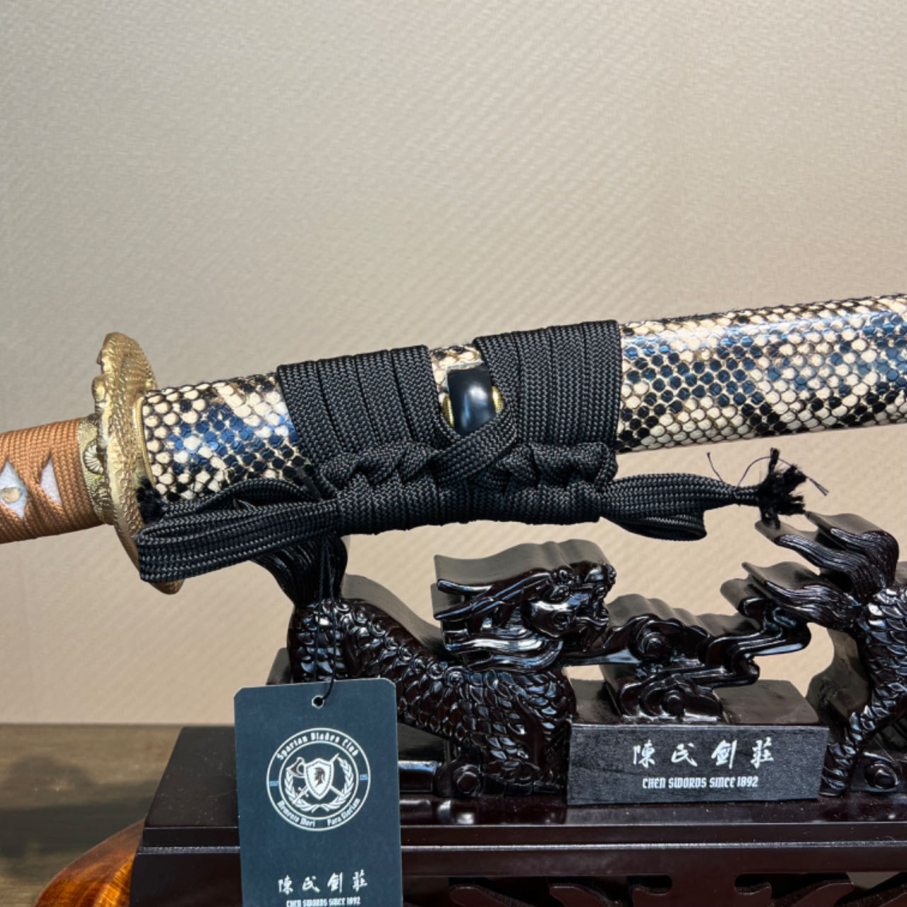 ๐TK65๐ Serpent's Golden Edge(่่้้)Katana - T10 Steel - Clay-Tempered - Full Tang - Battle-ready - S.B.C & CHEN'S SWORDS - Spartan Blades Club