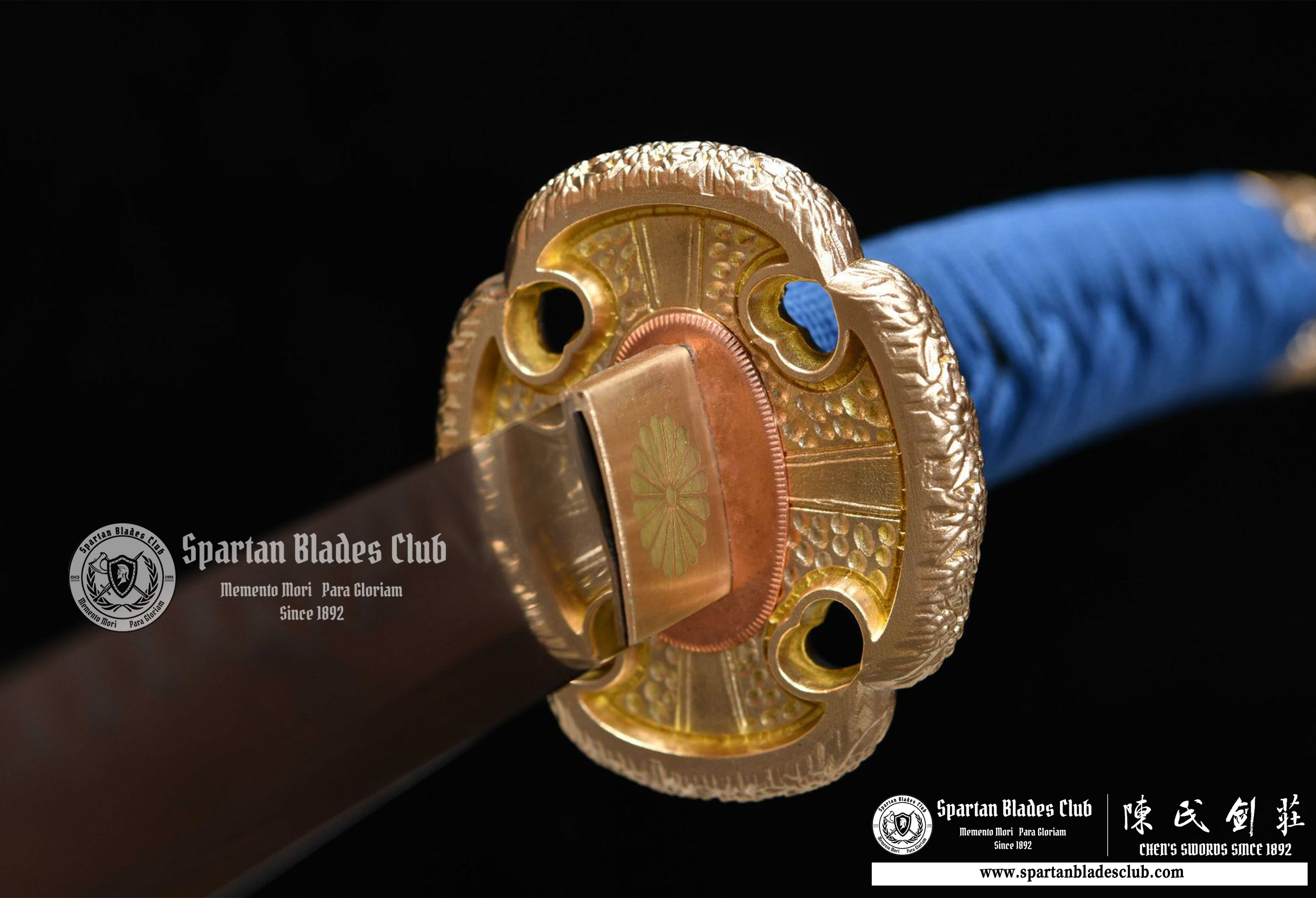⚡️Tachi - T10 steel - Clay Tempered - Real Hamon - Traditional Hand Polishing - Pure Brass Fittings - Full Tang - Battle Ready - Blue - SBC - Spartan Blades Club - 陳氏劍莊1892