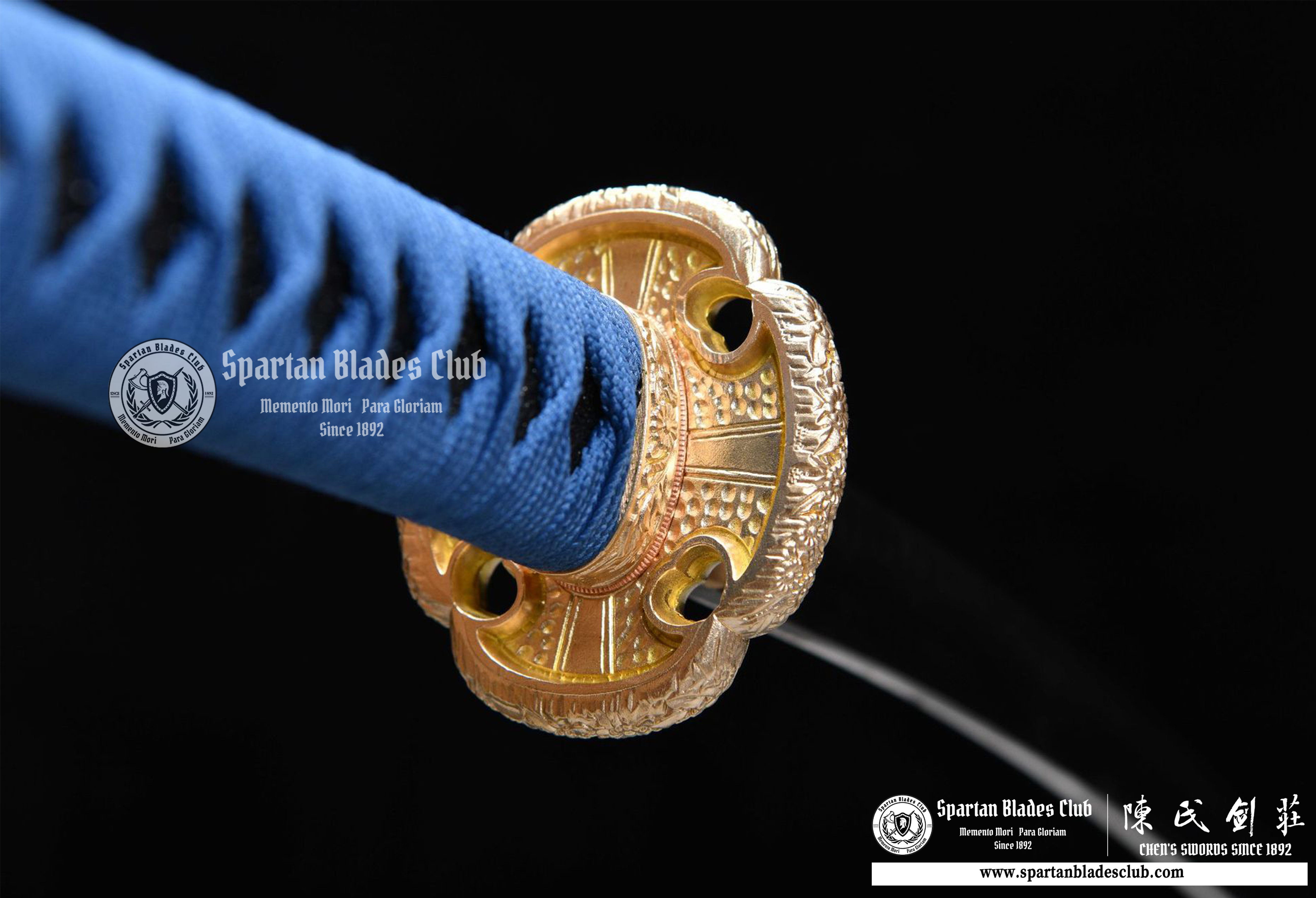 ⚡️Tachi - T10 steel - Clay Tempered - Real Hamon - Traditional Hand Polishing - Pure Brass Fittings - Full Tang - Battle Ready - Blue - SBC - Spartan Blades Club - 陳氏劍莊1892