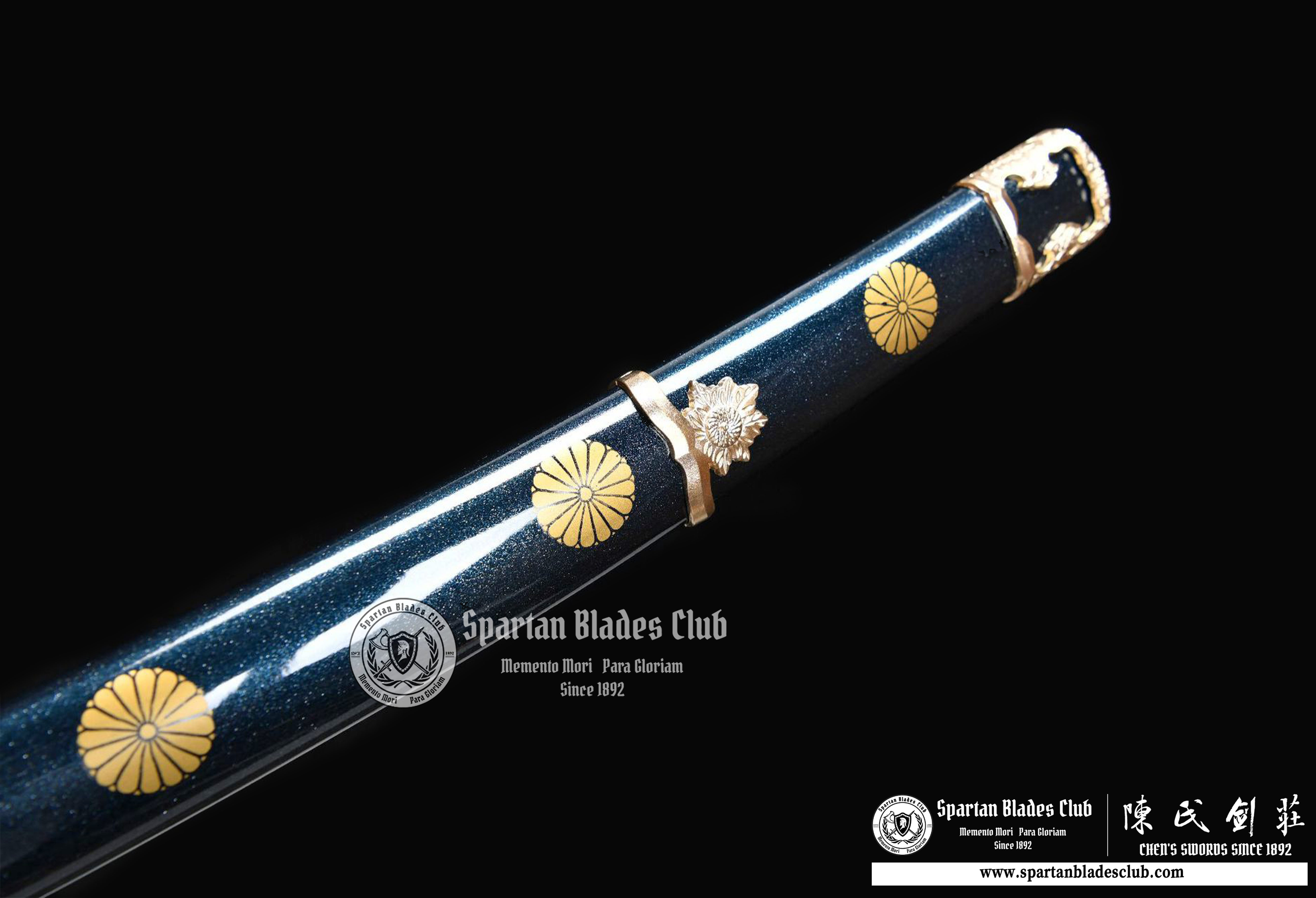 ⚡️Tachi - T10 steel - Clay Tempered - Real Hamon - Traditional Hand Polishing - Pure Brass Fittings - Full Tang - Battle Ready - Blue - SBC - Spartan Blades Club - 陳氏劍莊1892