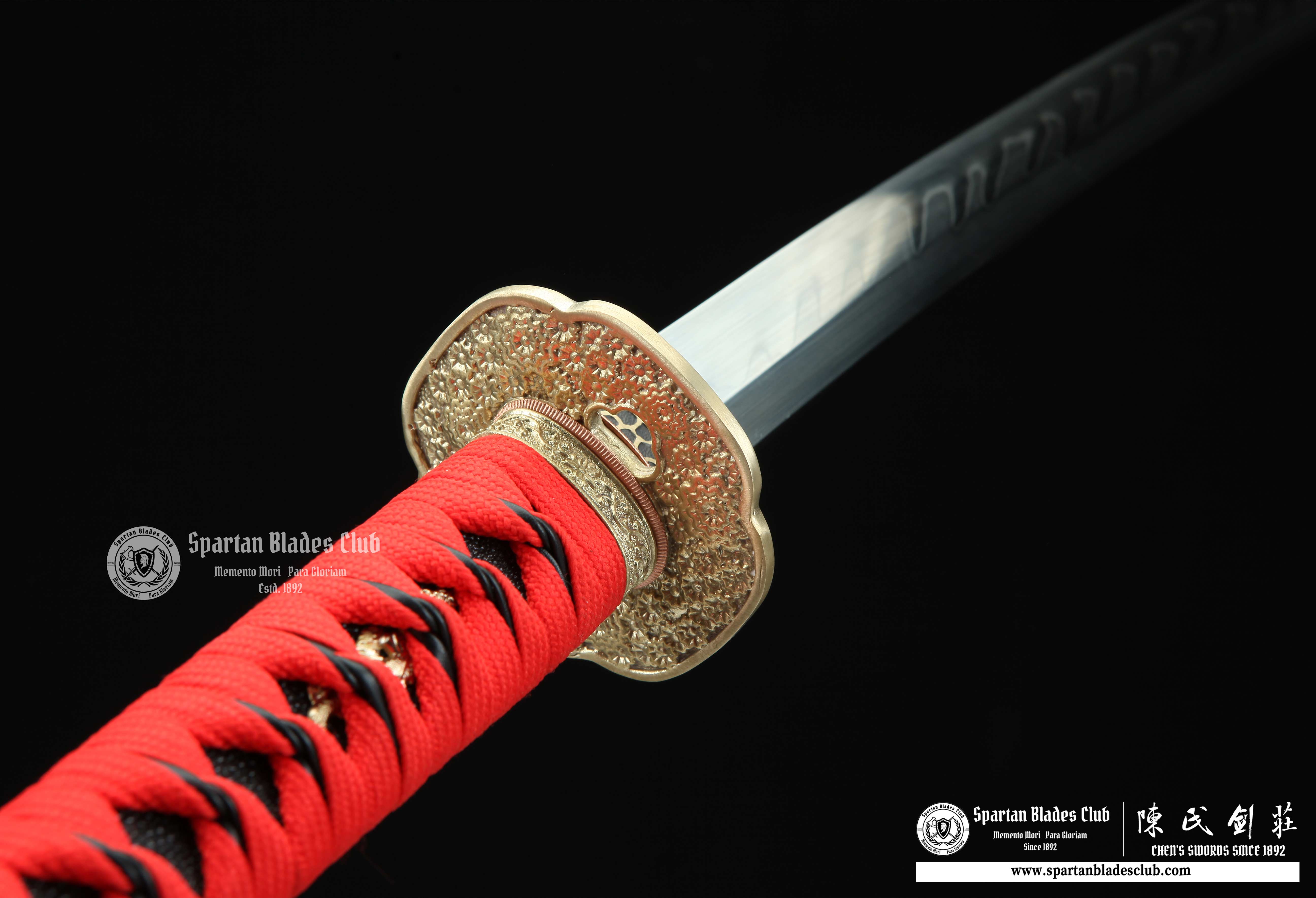 Katana / T10 Steel Clay-tempered / Real Hamon / Premium Polishing / Battle-ready / Full-tang / Red / Spartan Blades Club / CHEN'S SWORDS 1892 - Spartan Blades Club - 陳氏劍莊1892