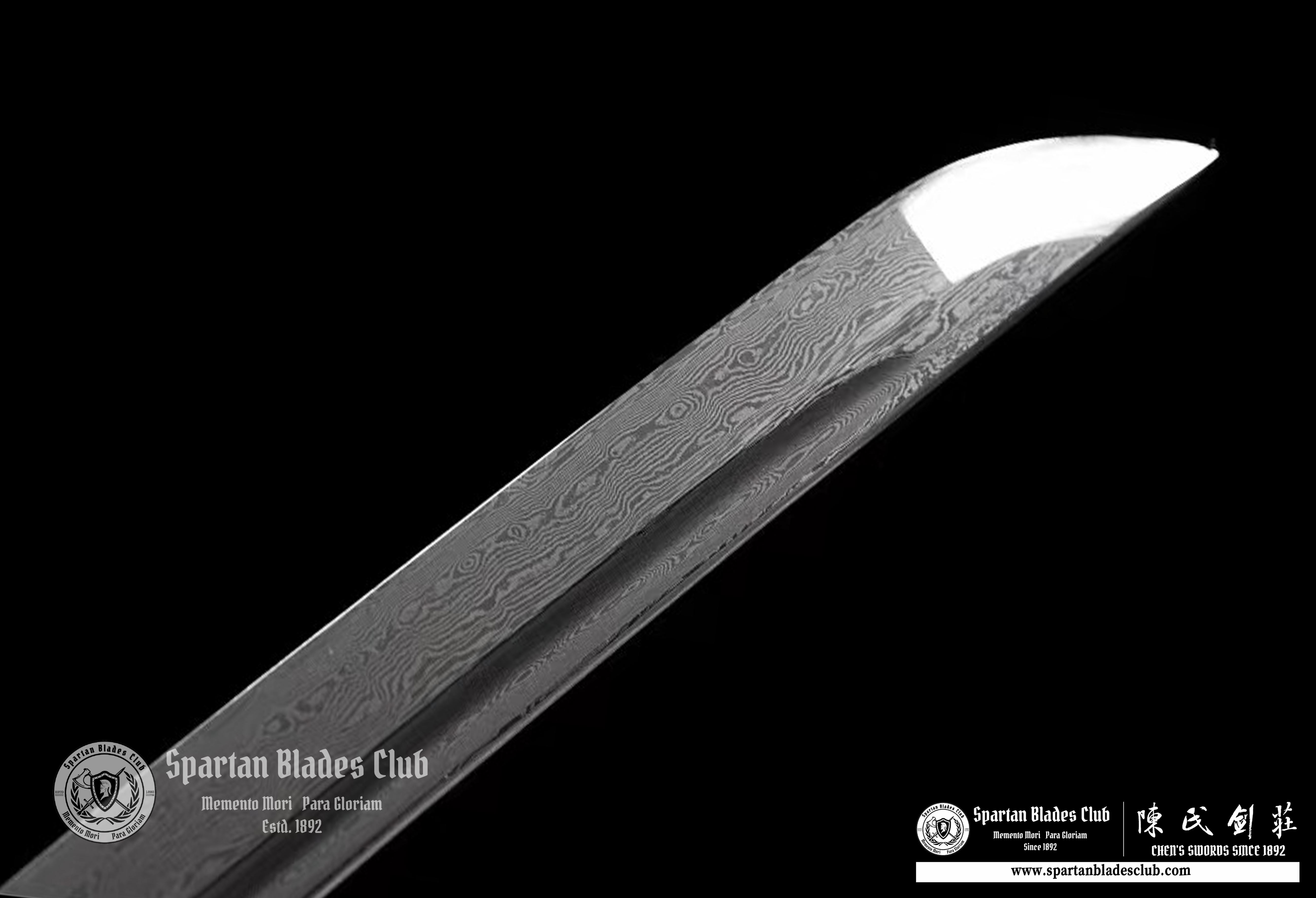 ⭐️TK72⭐️ Grey Tide - Katana - Damascus Steel - Battle Ready - Ocean Waves Themed - Full Tang - Spartan Blades Club - CHEN'S SWORDS 1892 - Spartan Blades Club - 陳氏劍莊1892