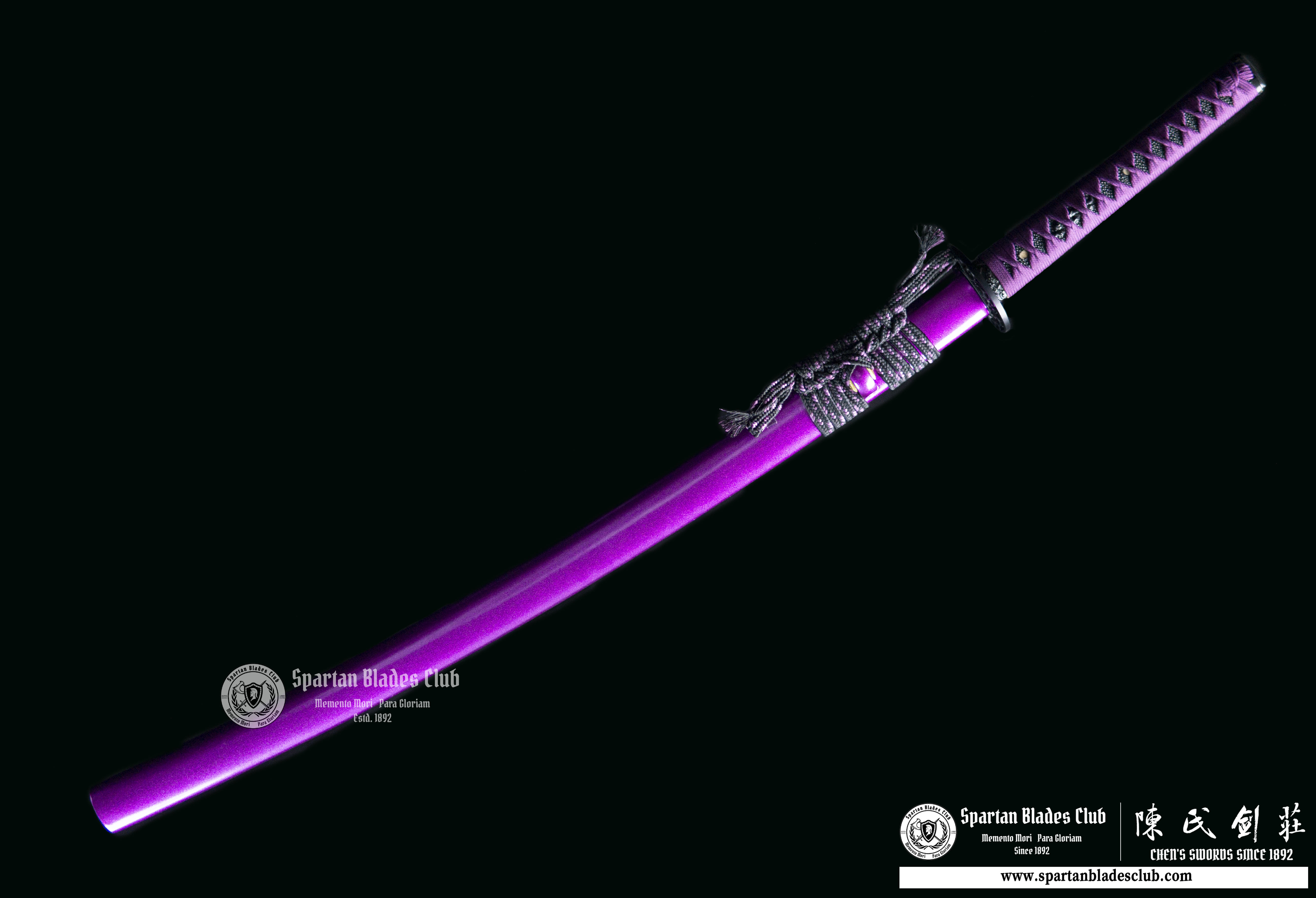 Purple - Katana - 65Mn Spring Steel - Mirror Finish Polishing - Battle-Ready - Full-Tang - Spartan Blades Club - CHEN'S SWORDS - Spartan Blades Club - 陳氏劍莊1892