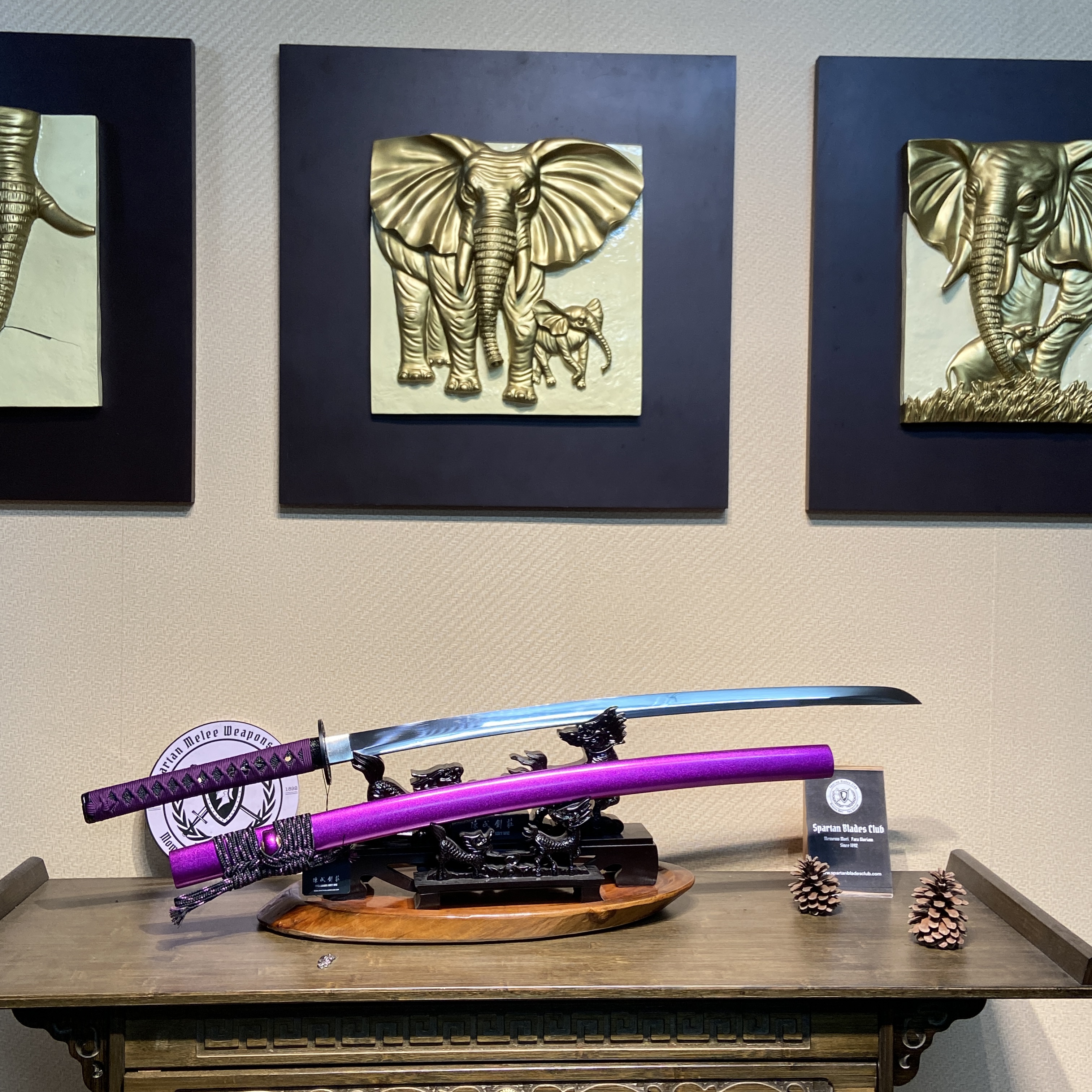 Purple - Katana - 65Mn Spring Steel - Mirror Finish Polishing - Battle-Ready - Full-Tang - Spartan Blades Club - CHEN'S SWORDS - Spartan Blades Club - 陳氏劍莊1892