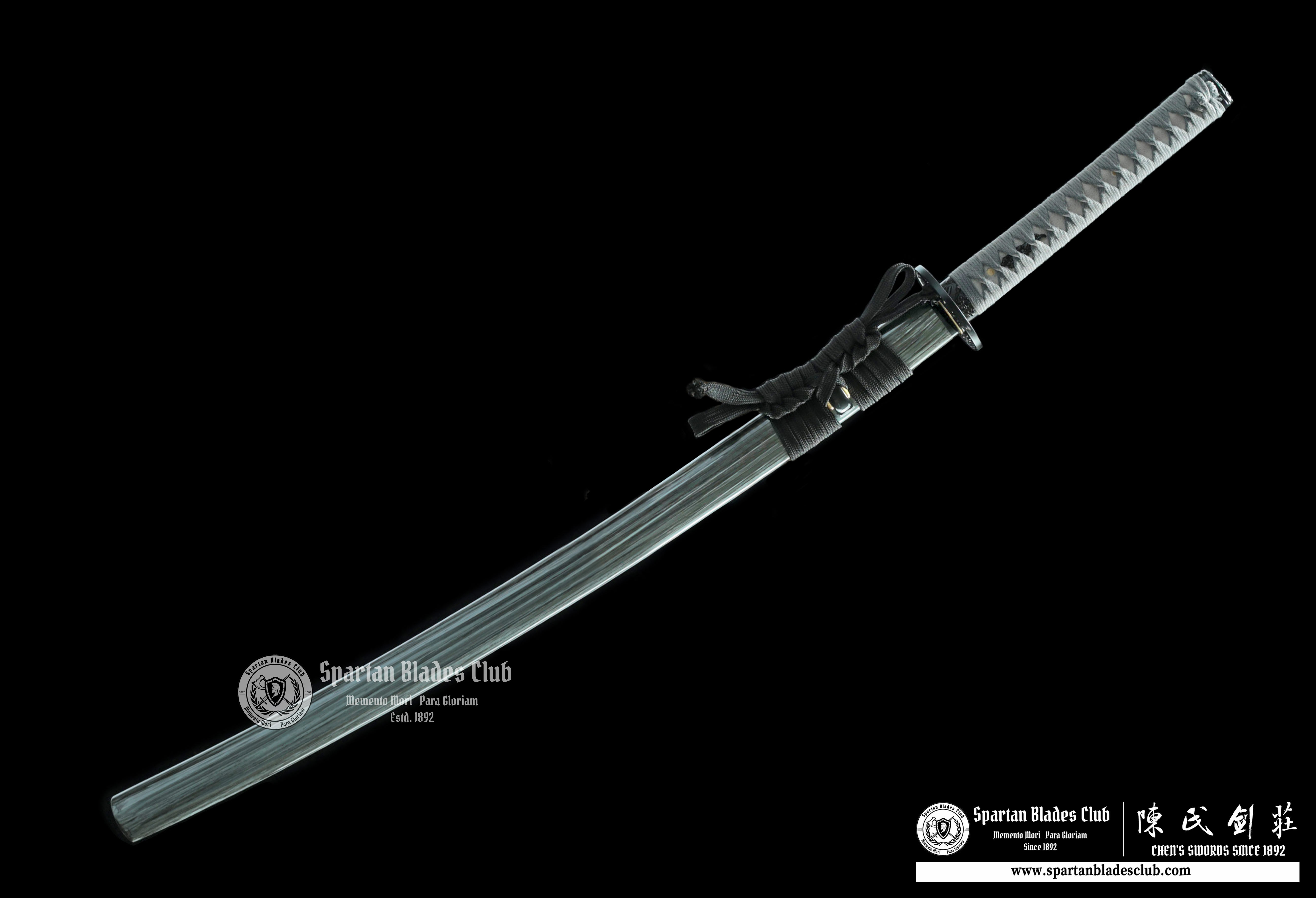 ⭐️TK72⭐️ Grey Tide - Katana - Damascus Steel - Battle Ready - Ocean Waves Themed - Full Tang - Spartan Blades Club - CHEN'S SWORDS 1892 - Spartan Blades Club - 陳氏劍莊1892