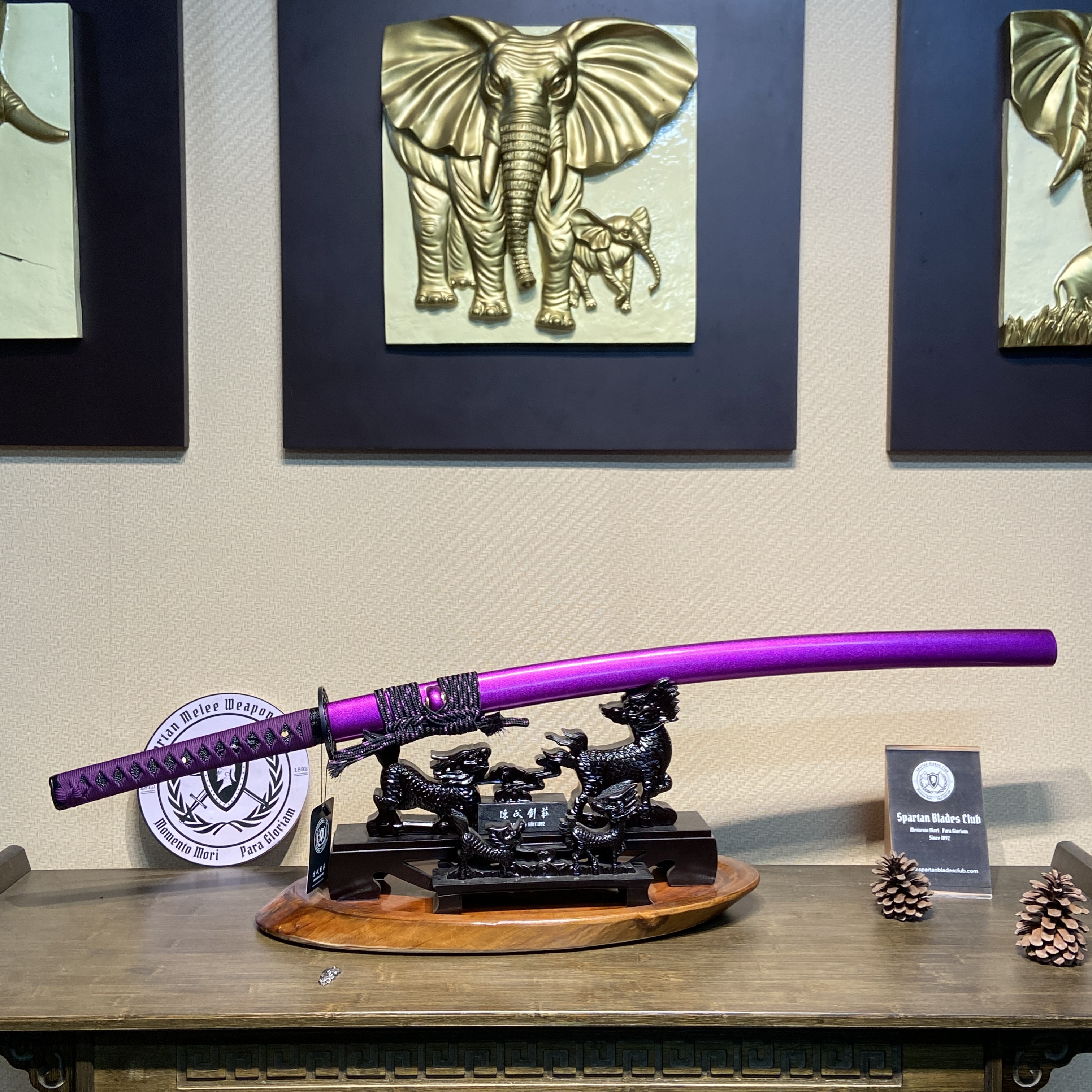Purple - Katana - 65Mn Spring Steel - Mirror Finish Polishing - Battle-Ready - Full-Tang - Spartan Blades Club - CHEN'S SWORDS - Spartan Blades Club - 陳氏劍莊1892