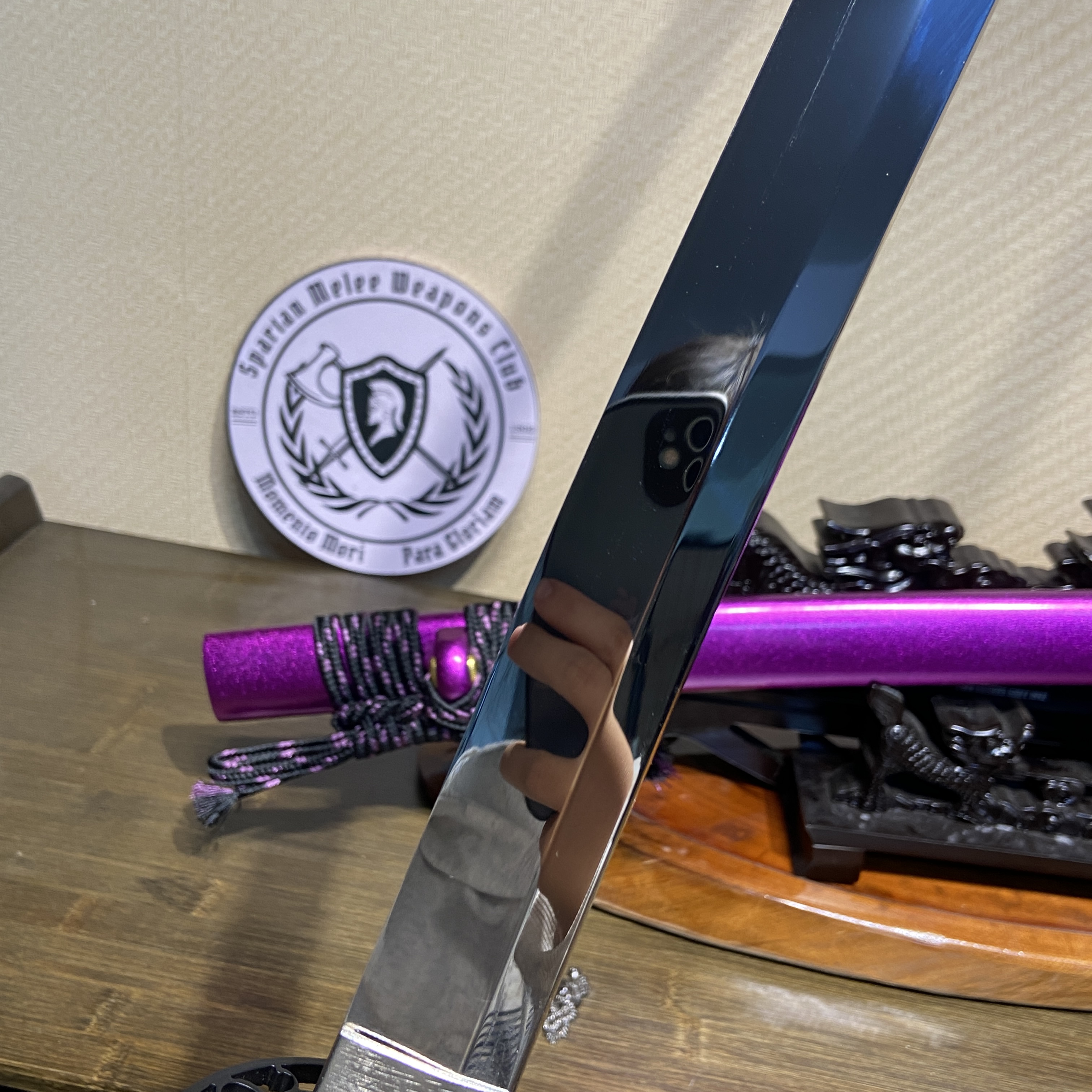 Purple - Katana - 65Mn Spring Steel - Mirror Finish Polishing - Battle-Ready - Full-Tang - Spartan Blades Club - CHEN'S SWORDS - Spartan Blades Club - 陳氏劍莊1892