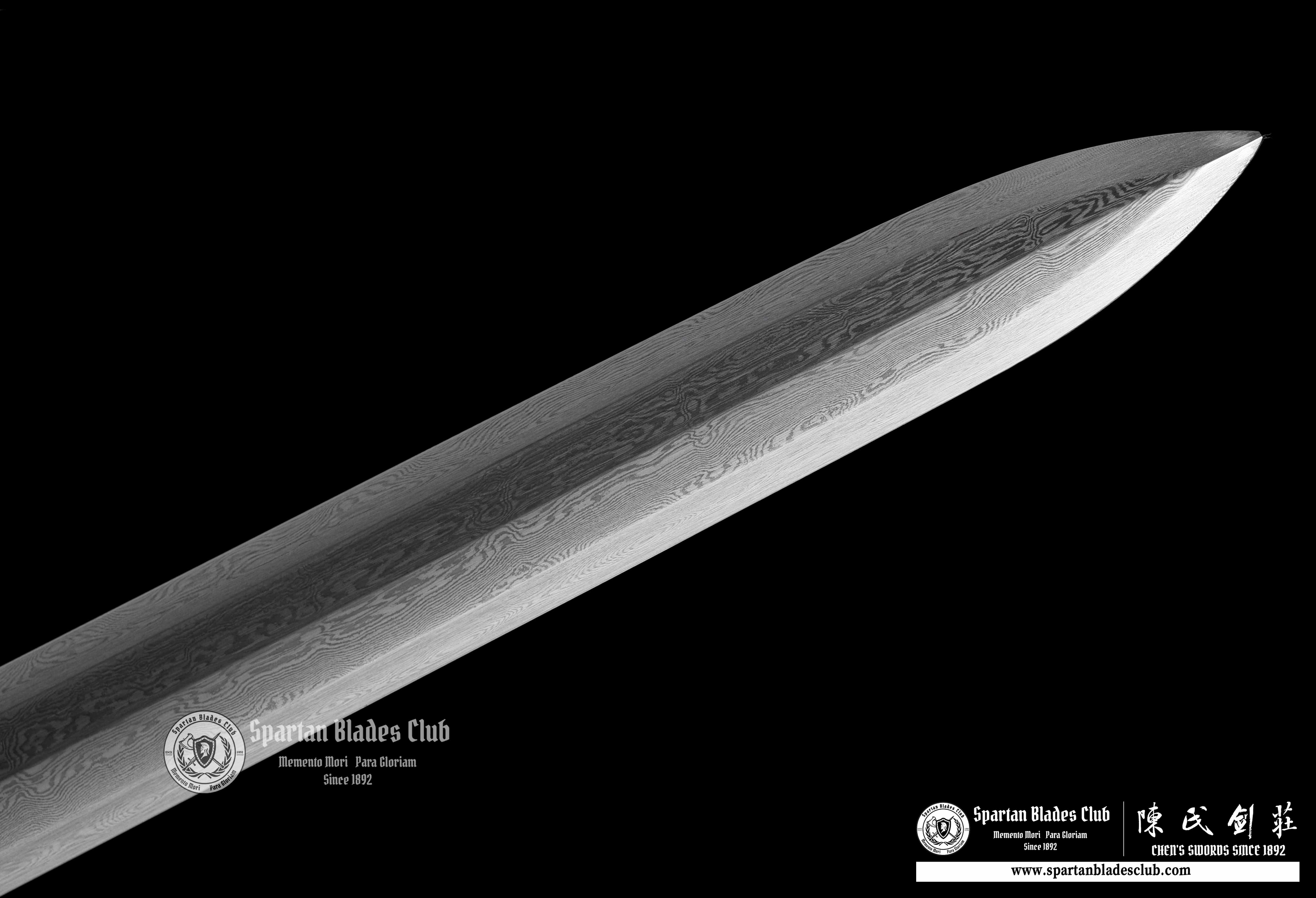 QQ01｜🐉Soaring Loong Battle｜JIAN｜Damascus steel｜Loong dragon｜Brown&Golden｜Battle-Ready｜Full-tang｜Spartan Blades Club｜CHEN'S SWORDS 1892 - Spartan Blades Club - 陳氏劍莊1892