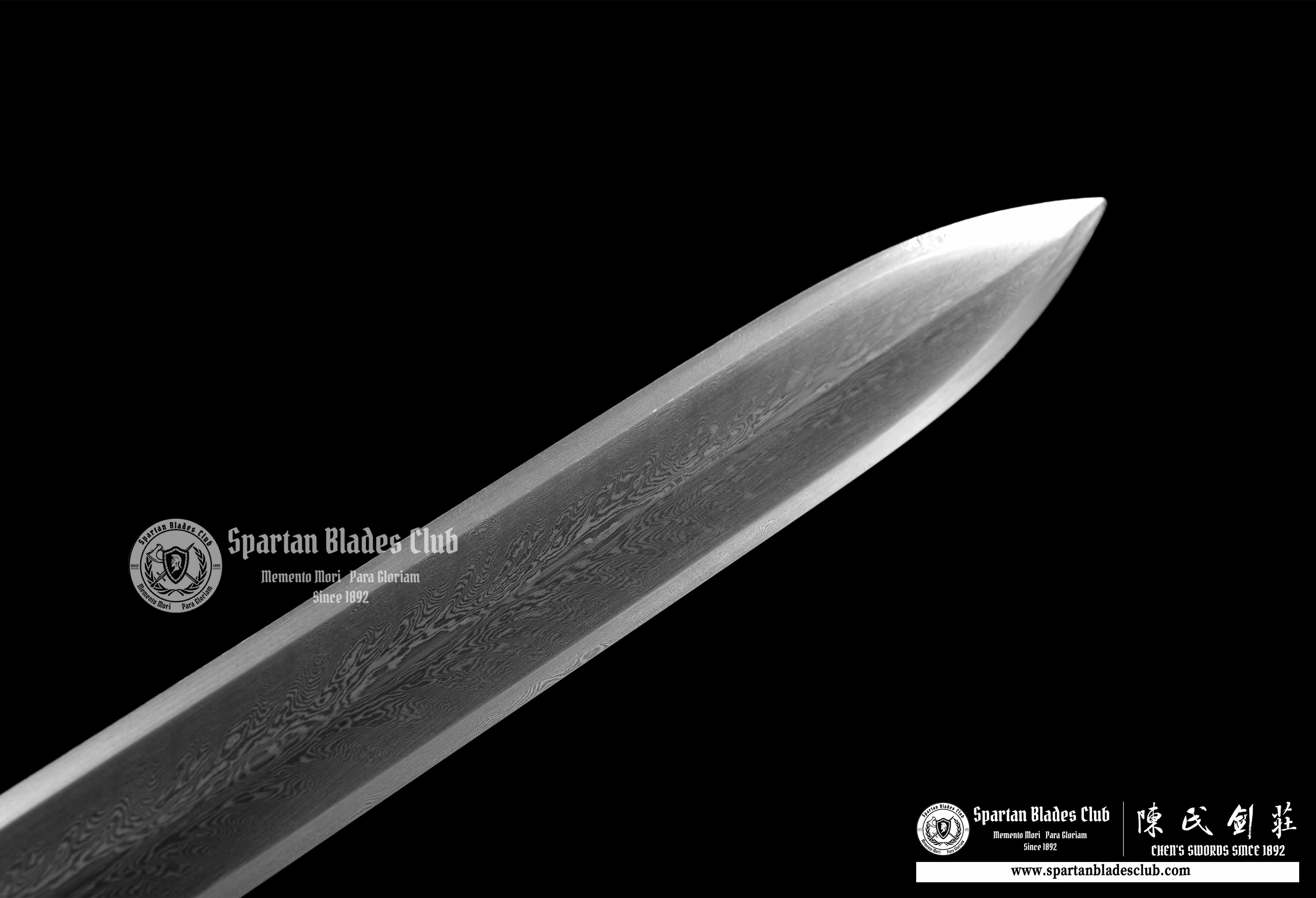 QQ03|🐏Ram Grace Blade|JIAN|Damascus steel|Ram|Brown&Golden|Battle-Ready|Full-tang|Spartan Blades Club|CHEN'S SWORDS 1892 - Spartan Blades Club - 陳氏劍莊1892