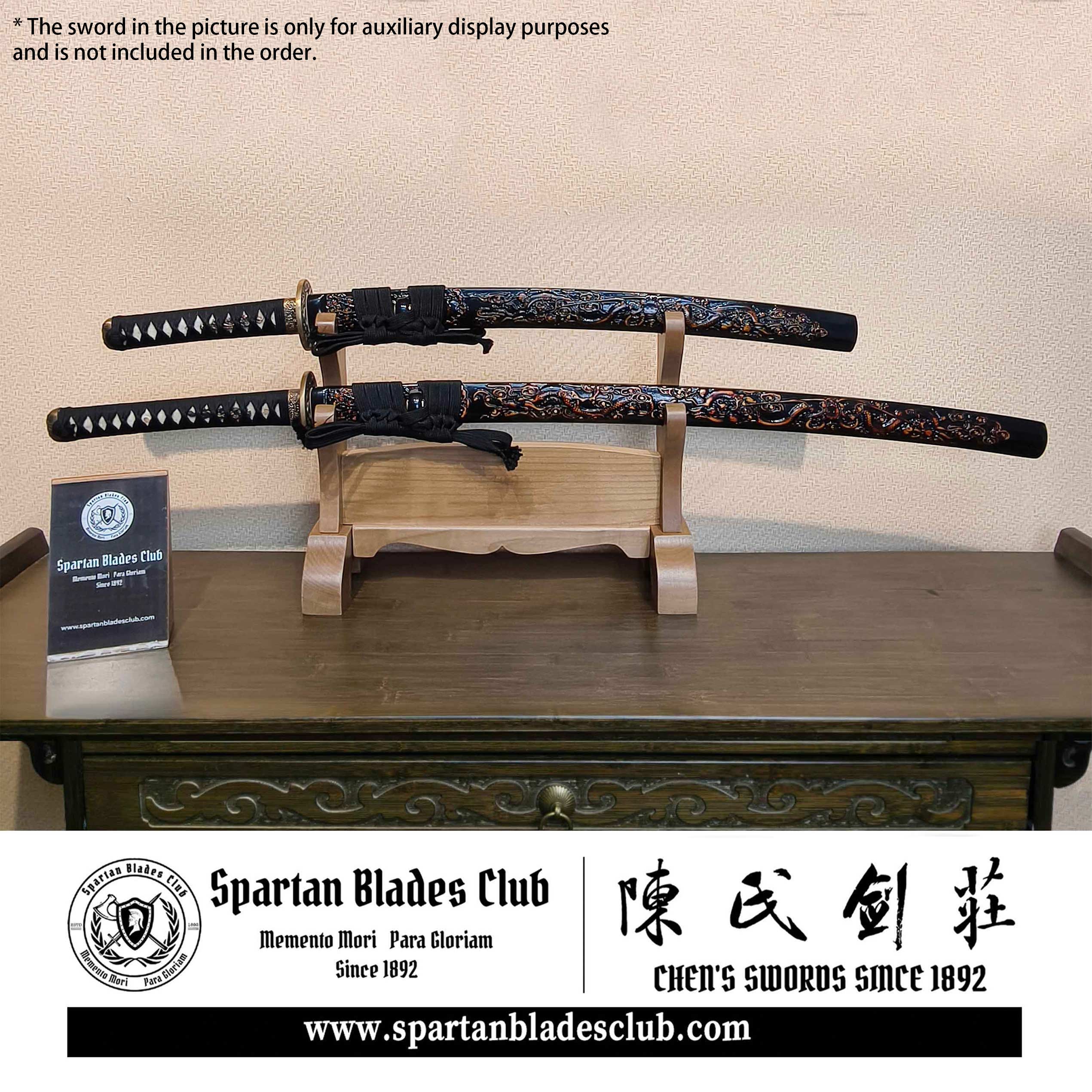 Exquisite Carved Wooden Sword Display Stands | 1 ~ 3 Tiers | Dragon/ Kylin/ Koi / Crane/ Fu /Plain | Holder Rack Stand - Spartan Blades Club - 陳氏劍莊1892