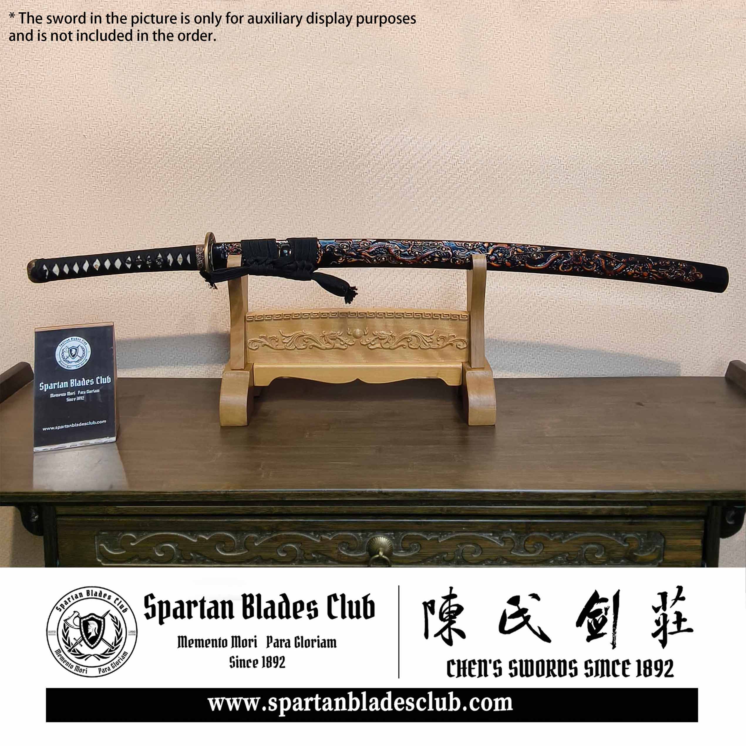 Exquisite Carved Wooden Sword Display Stands | 1 ~ 3 Tiers | Dragon/ Kylin/ Koi / Crane/ Fu /Plain | Holder Rack Stand - Spartan Blades Club - 陳氏劍莊1892