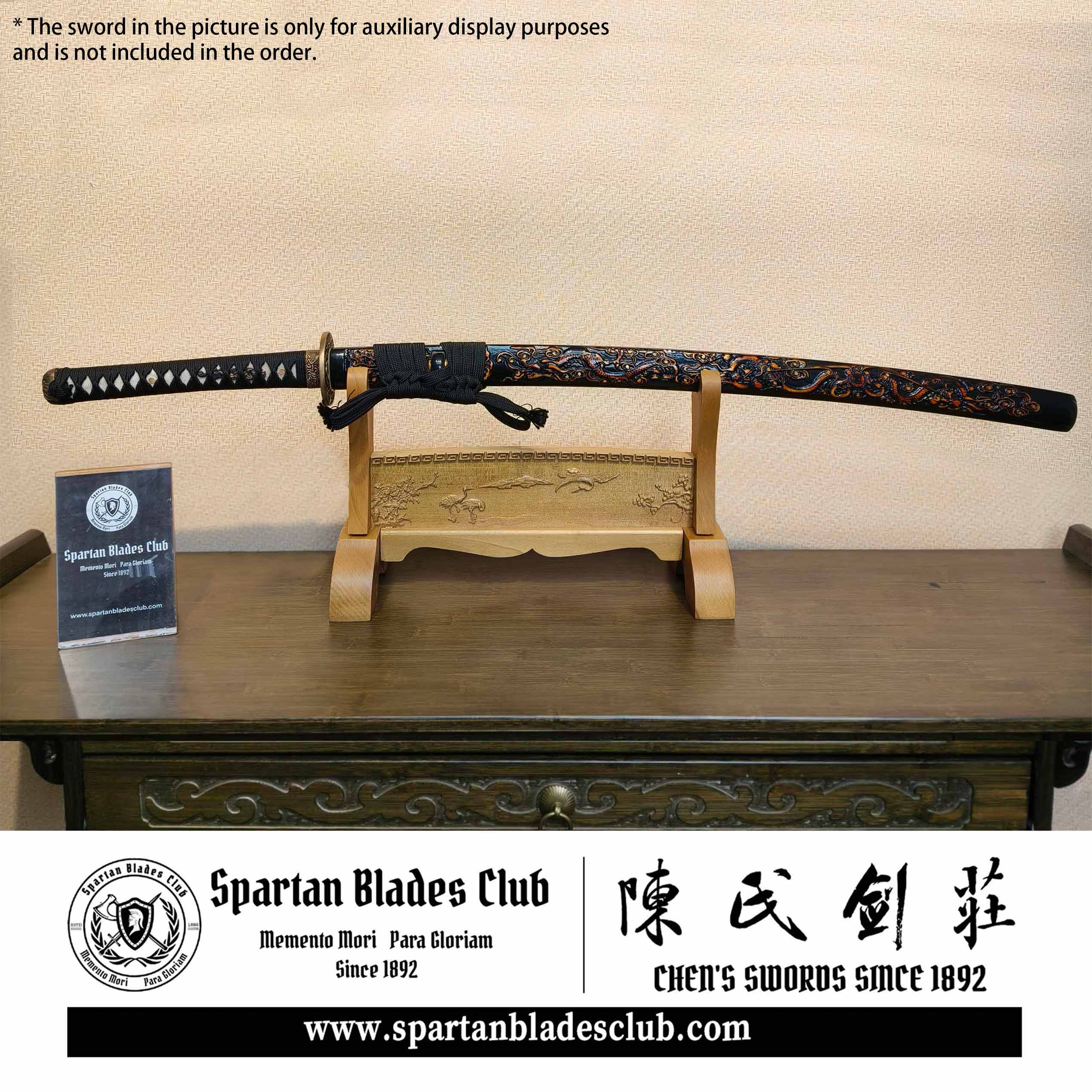 Exquisite Carved Wooden Sword Display Stands | 1 ~ 3 Tiers | Dragon/ Kylin/ Koi / Crane/ Fu /Plain | Holder Rack Stand - Spartan Blades Club - 陳氏劍莊1892