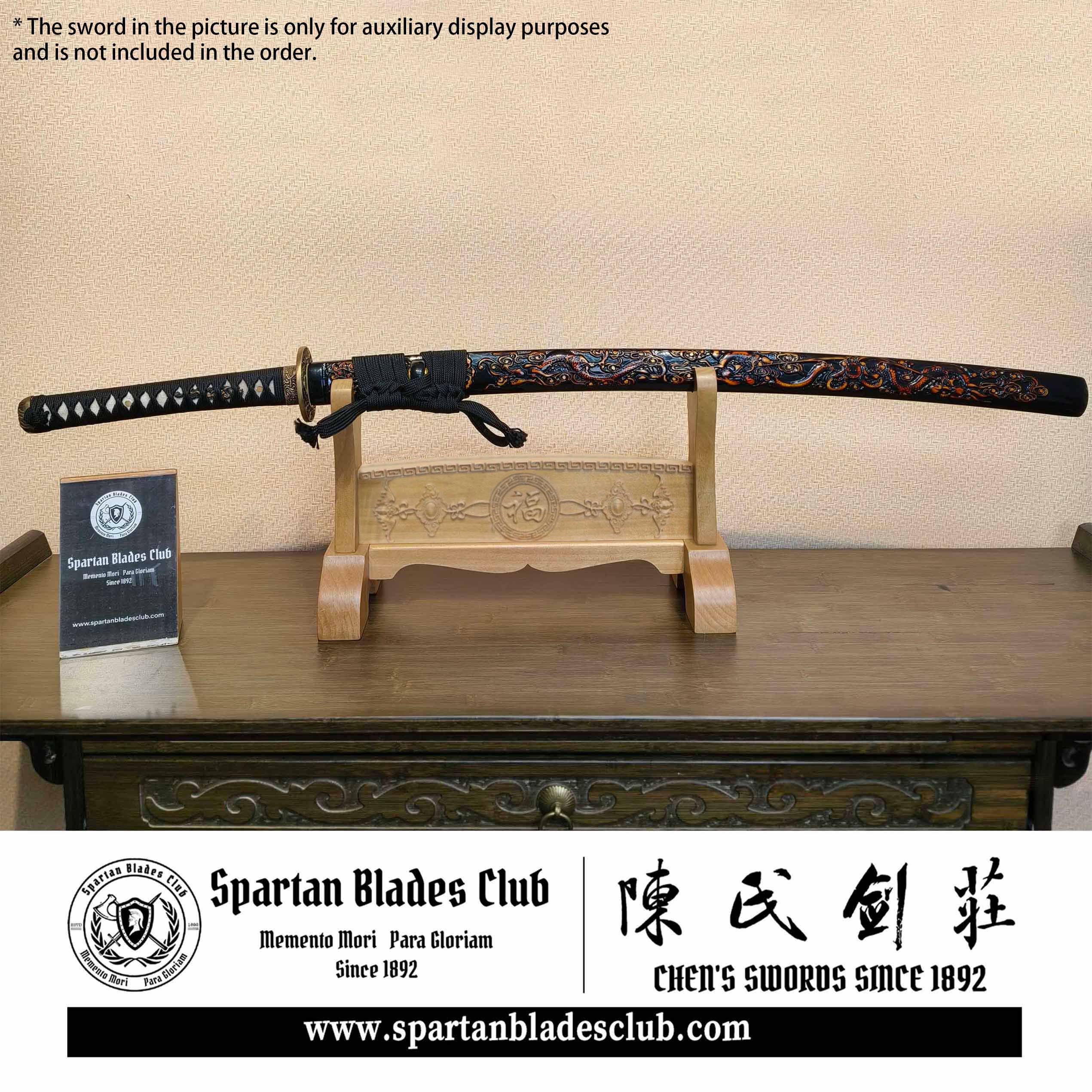 Exquisite Carved Wooden Sword Display Stands | 1 ~ 3 Tiers | Dragon/ Kylin/ Koi / Crane/ Fu /Plain | Holder Rack Stand - Spartan Blades Club - 陳氏劍莊1892