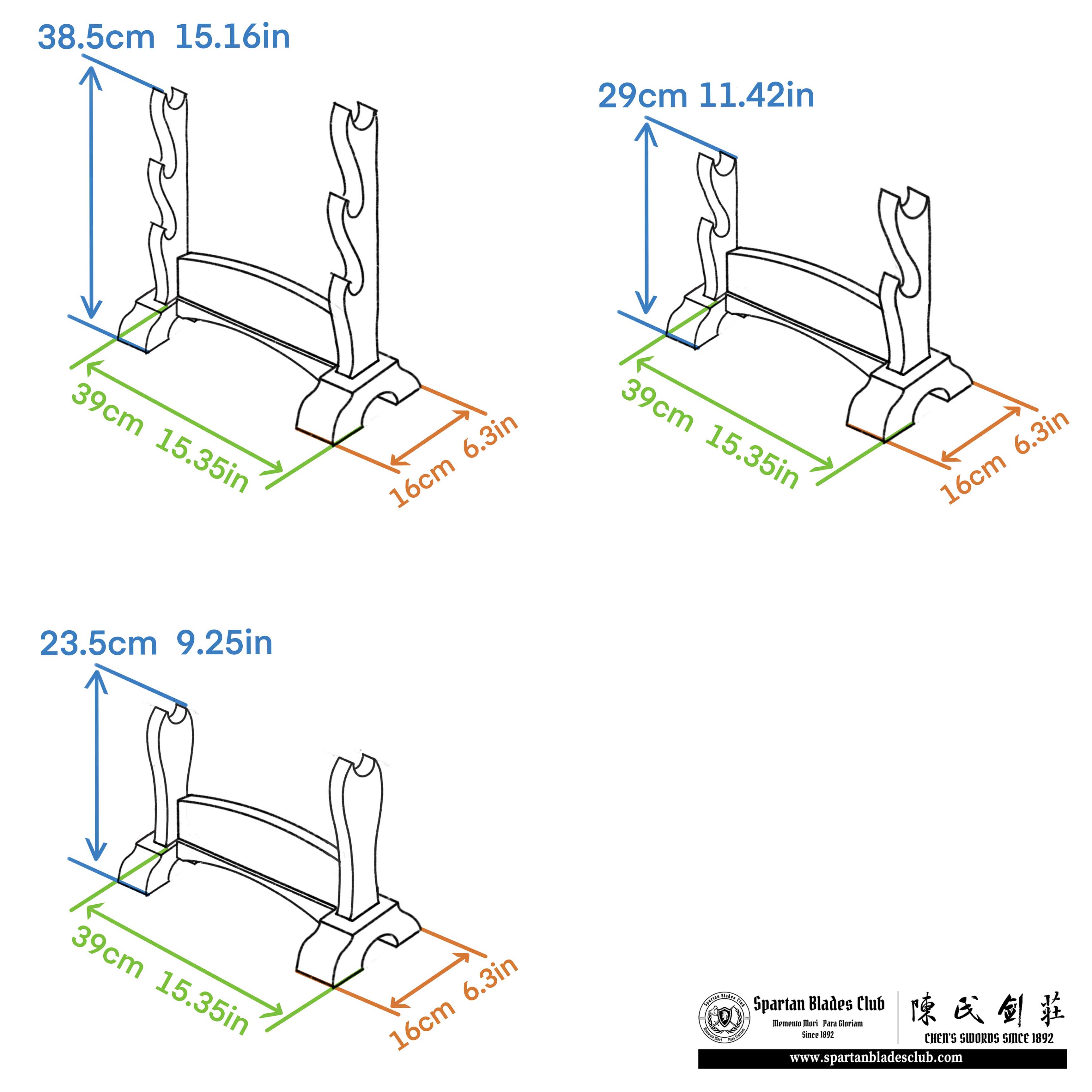 Exquisite Carved Wooden Sword Display Stands | 1 ~ 3 Tiers | Dragon/ Kylin/ Koi / Crane/ Fu /Plain | Holder Rack Stand - Spartan Blades Club - 陳氏劍莊1892