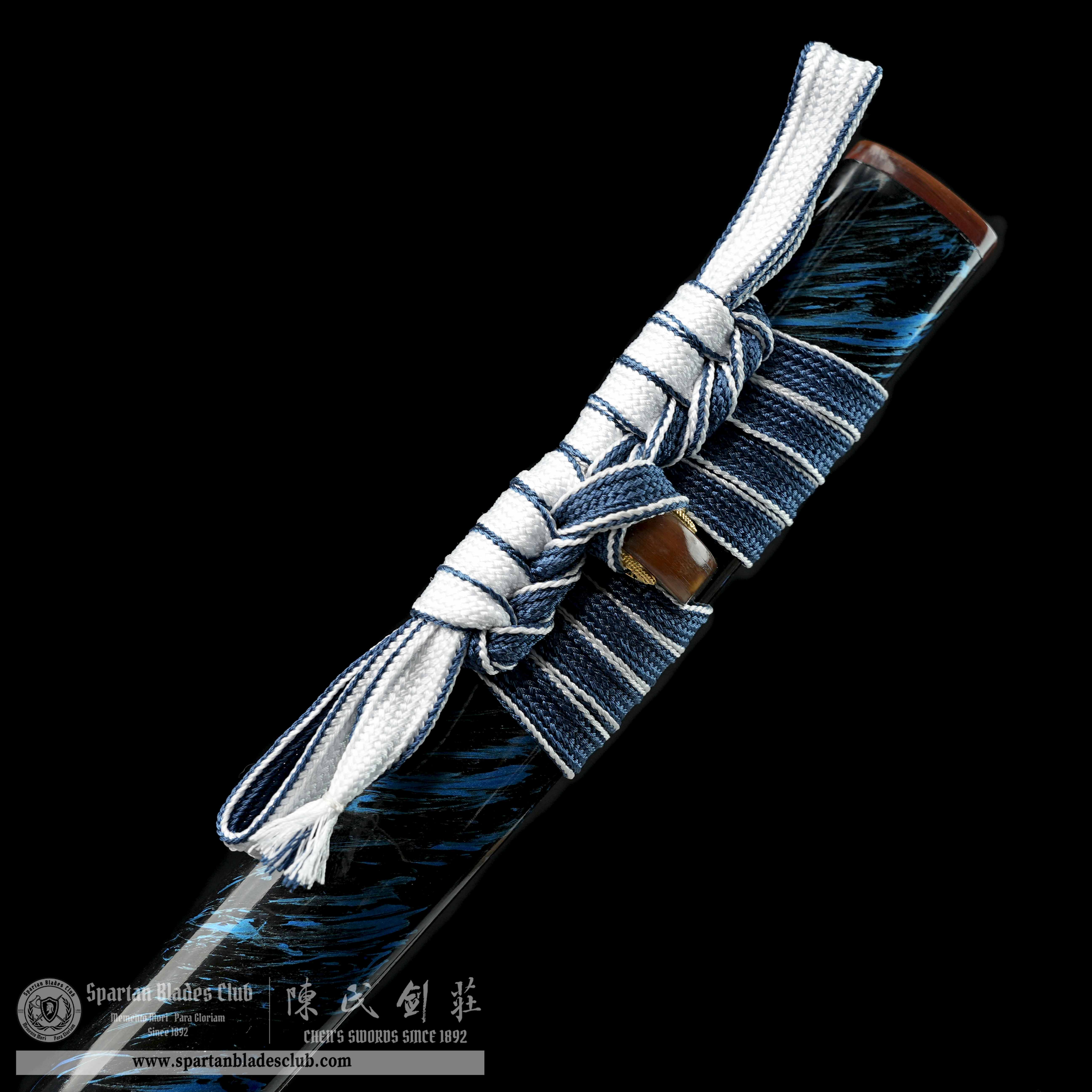 HY07|🐙🌊Zhang Ying Blade|Katana|Damascus steel|octopus|Black&Blue|Battle-Ready|Full-tang|Spartan Blades Club|CHEN'S SWORDS 1892 - Spartan Blades Club - 陳氏劍莊1892