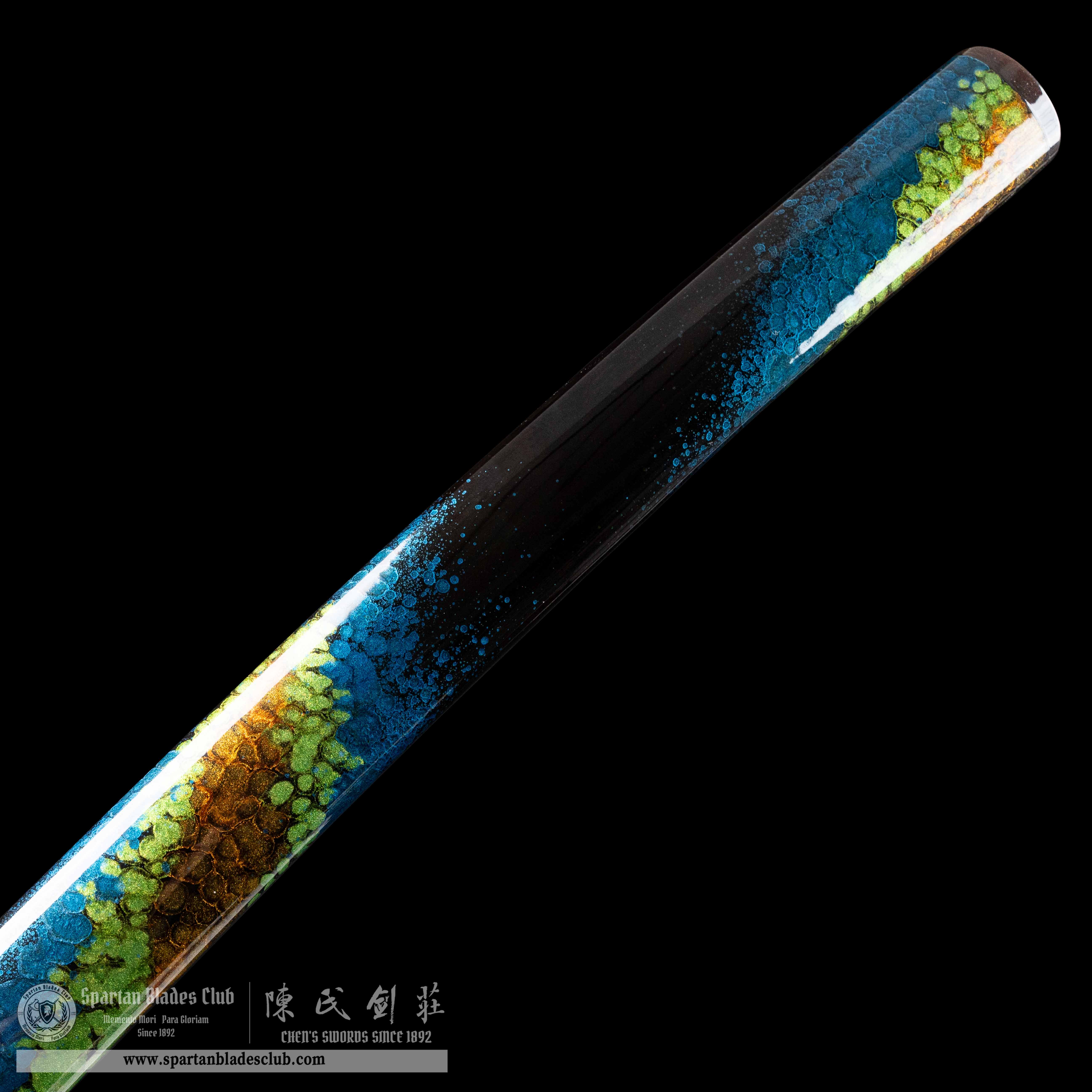 HY03|Ethereal Oni|Katana|Tamahagane Steel|Clay-tempered|Real Hamon Hadori Polishing|oni|Black&Green|Battle-Ready|Full-tang|Spartan Blades Club|CHEN'S SWORDS 1892 - Spartan Blades Club - 陳氏劍莊1892