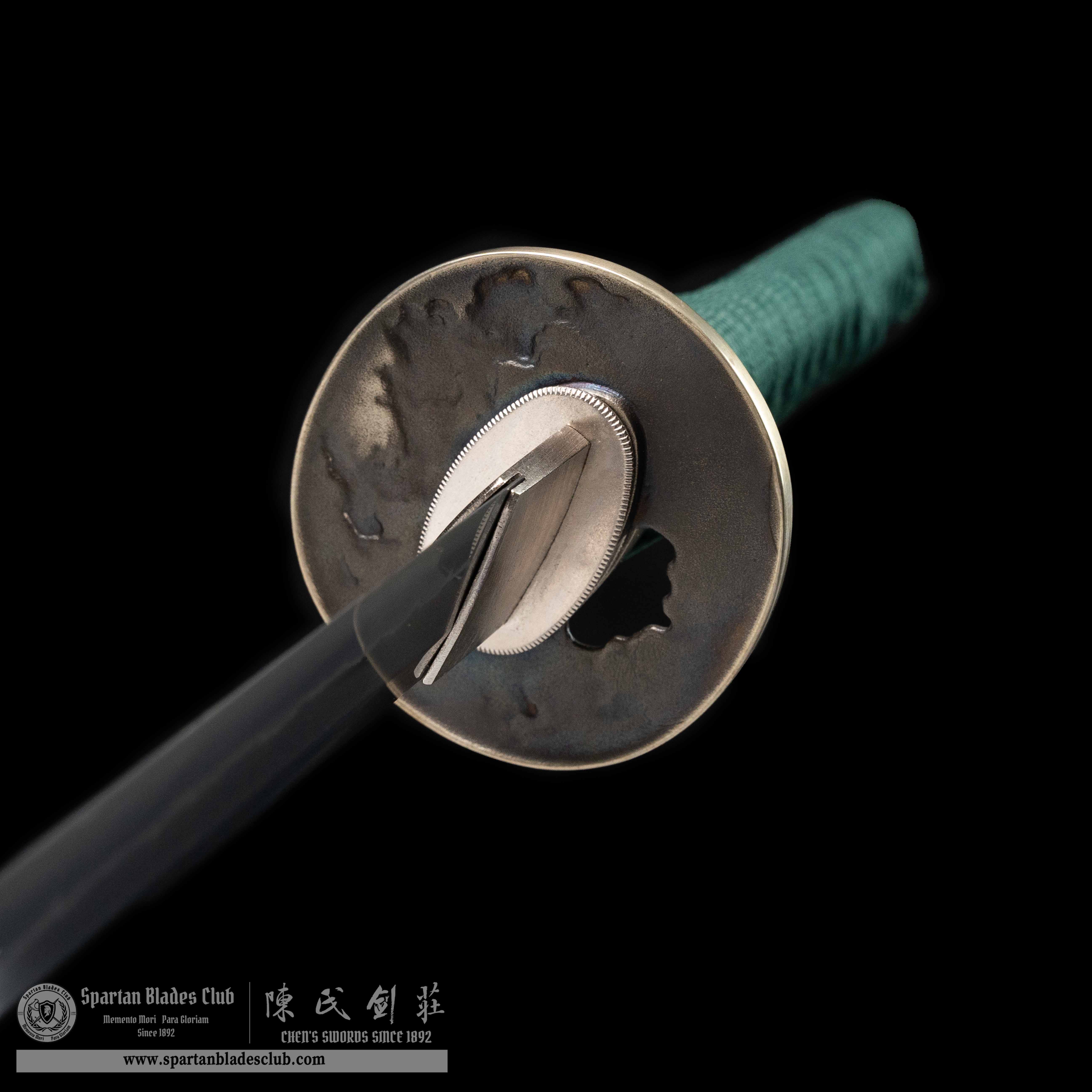 HY03|Ethereal Oni|Katana|Tamahagane Steel|Clay-tempered|Real Hamon Hadori Polishing|oni|Black&Green|Battle-Ready|Full-tang|Spartan Blades Club|CHEN'S SWORDS 1892 - Spartan Blades Club - 陳氏劍莊1892