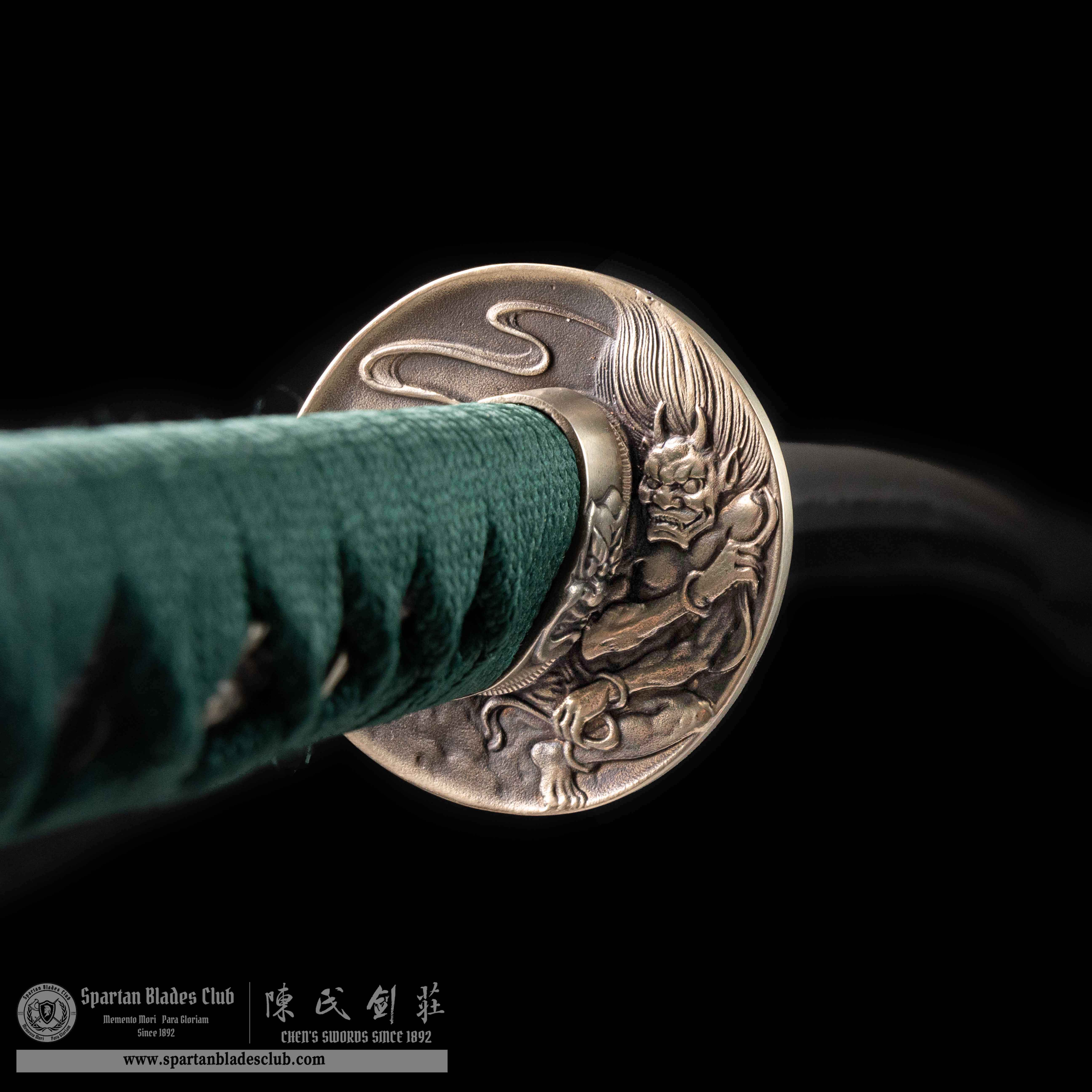 HY03｜Ethereal Oni｜Katana｜Tamahagane Steel｜Clay-tempered｜Real Hamon Hadori Polishing｜oni｜Black&Green｜Battle-Ready｜Full-tang｜Spartan Blades Club｜CHEN'S SWORDS 1892 - Spartan Blades Club - 陳氏劍莊1892