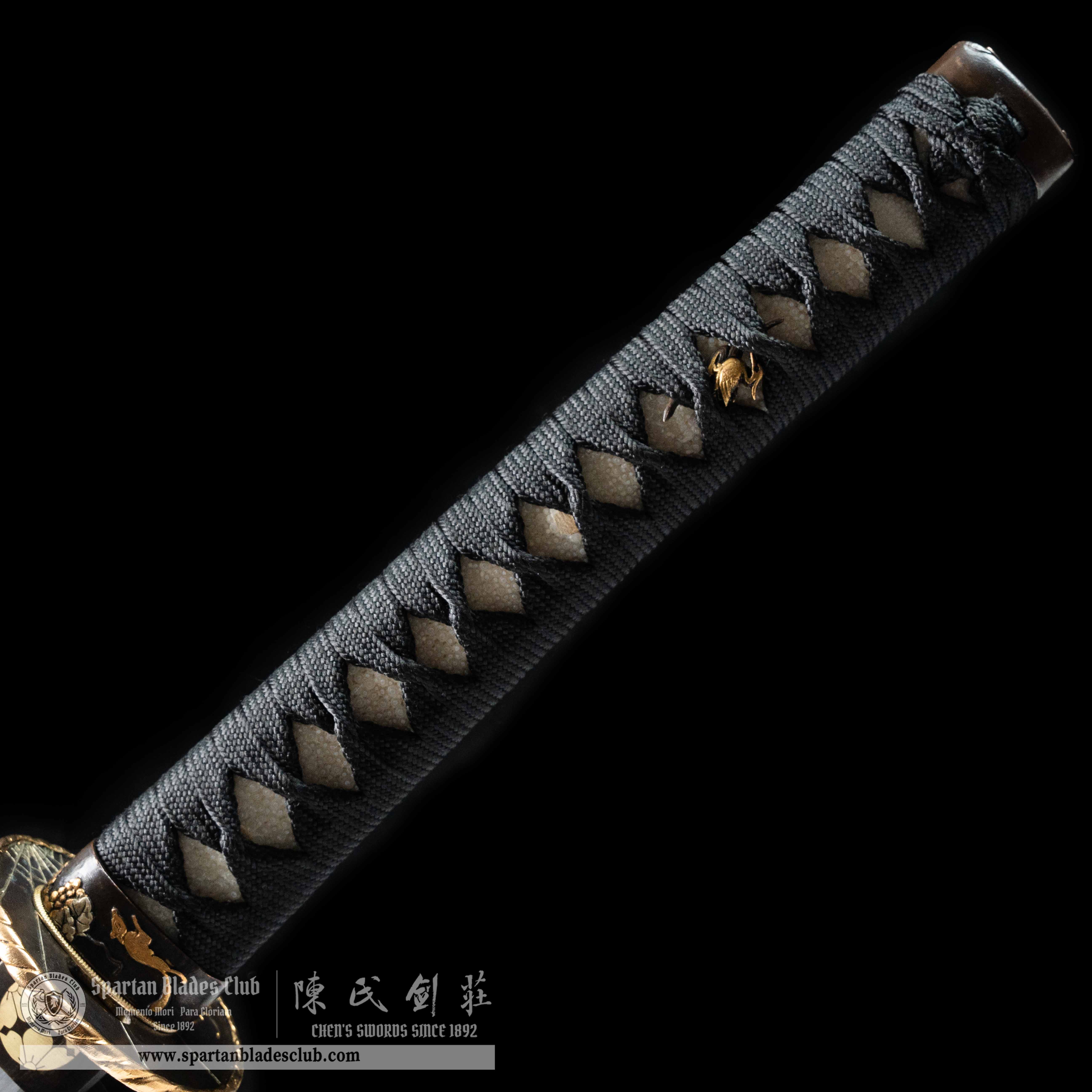 HY04|🕸Nocturnal Spider|Katana|T10 Steel|Clay-tempered|Real Hamon|Spider&cobweb|Black|Battle-Ready|Full-tang|Spartan Blades Club|CHEN'S SWORDS 1892 - Spartan Blades Club - 陳氏劍莊1892