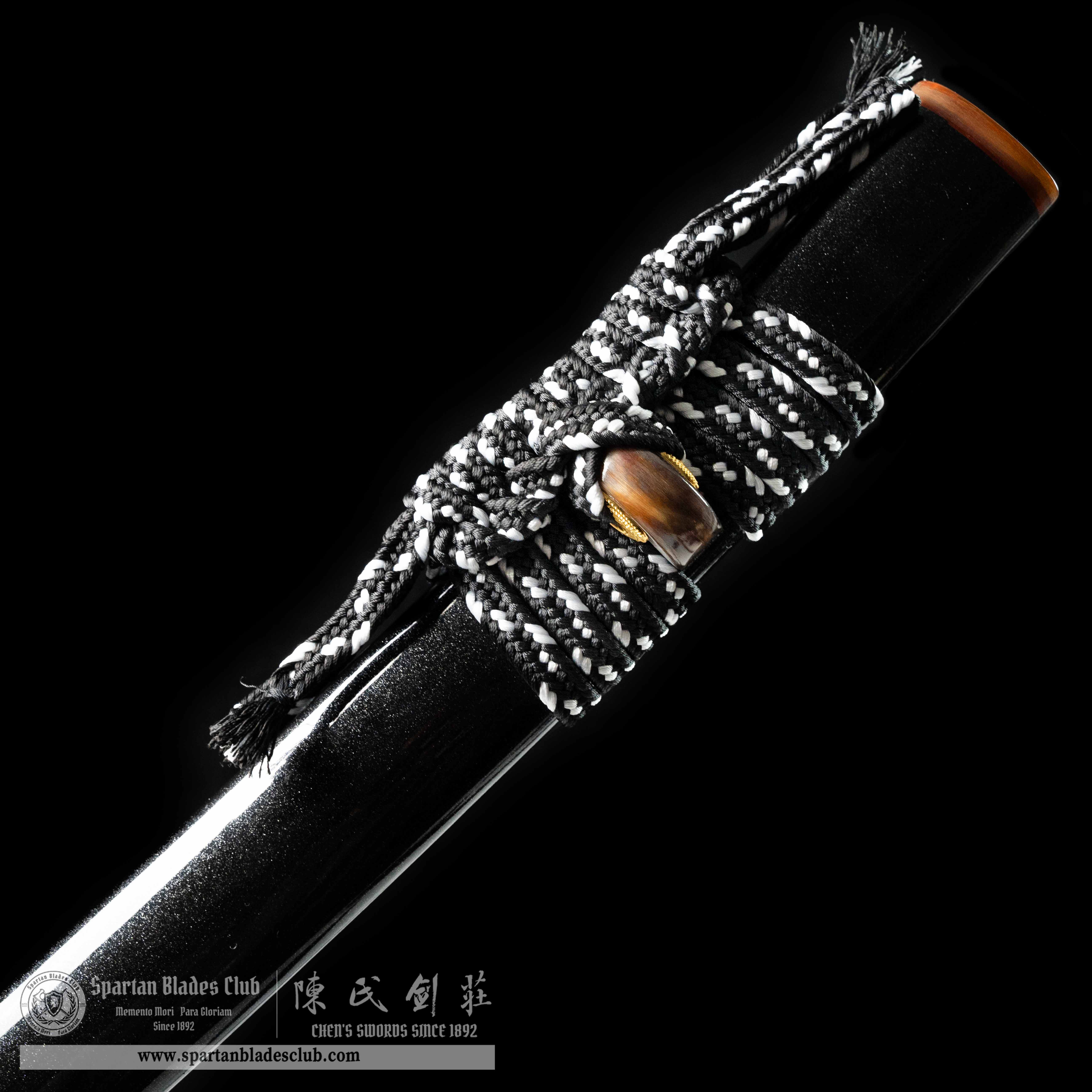 HY04|🕸Nocturnal Spider|Katana|T10 Steel|Clay-tempered|Real Hamon|Spider&cobweb|Black|Battle-Ready|Full-tang|Spartan Blades Club|CHEN'S SWORDS 1892 - Spartan Blades Club - 陳氏劍莊1892