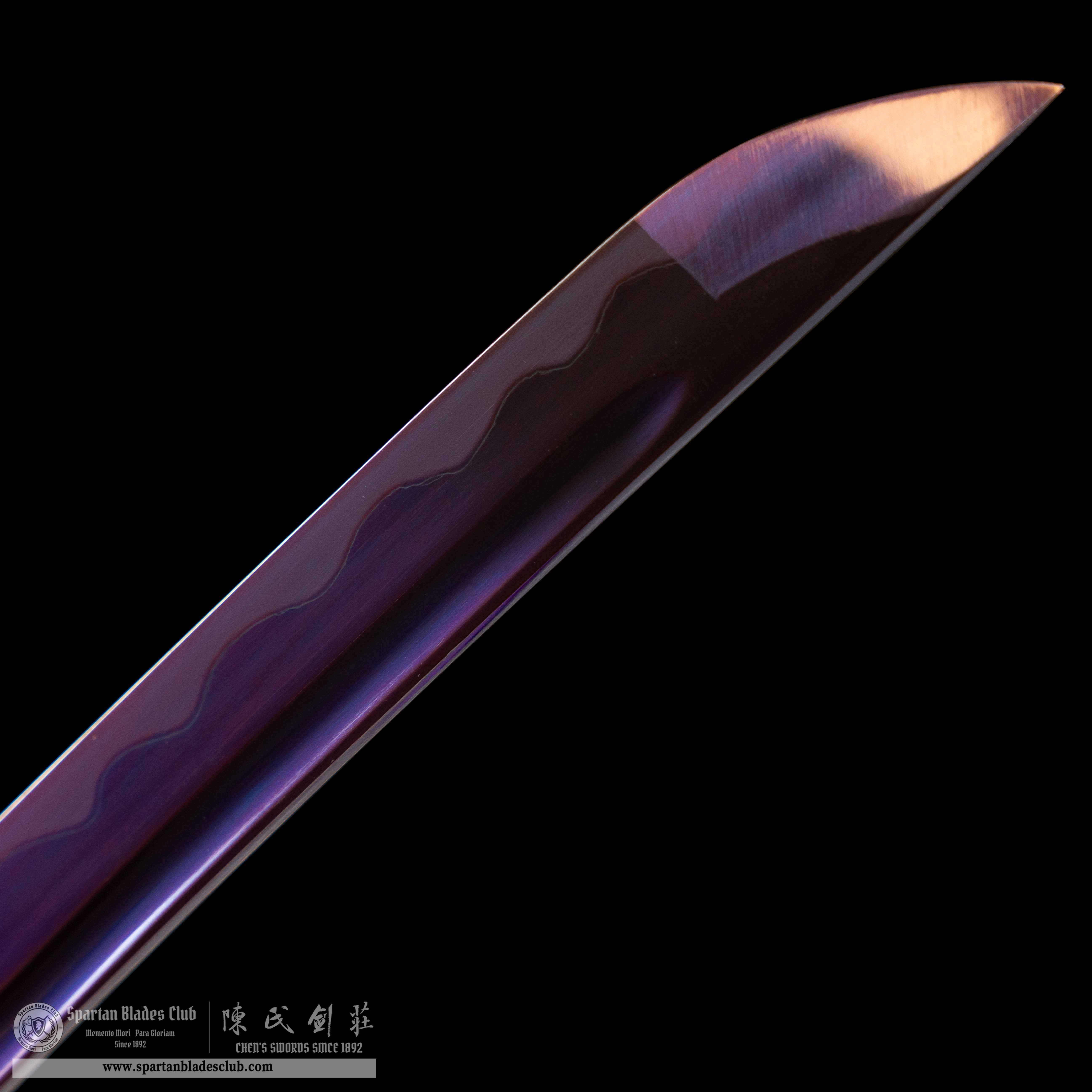 HY02｜🐉Violet Loong｜Katana｜High carbon steel｜Heat-colored purple｜Loong(Chinese Dragon)｜Purple｜Battle-Ready｜Full-tang｜Spartan Blades Club｜CHEN'S SWORDS 1892 - Spartan Blades Club - 陳氏劍莊1892