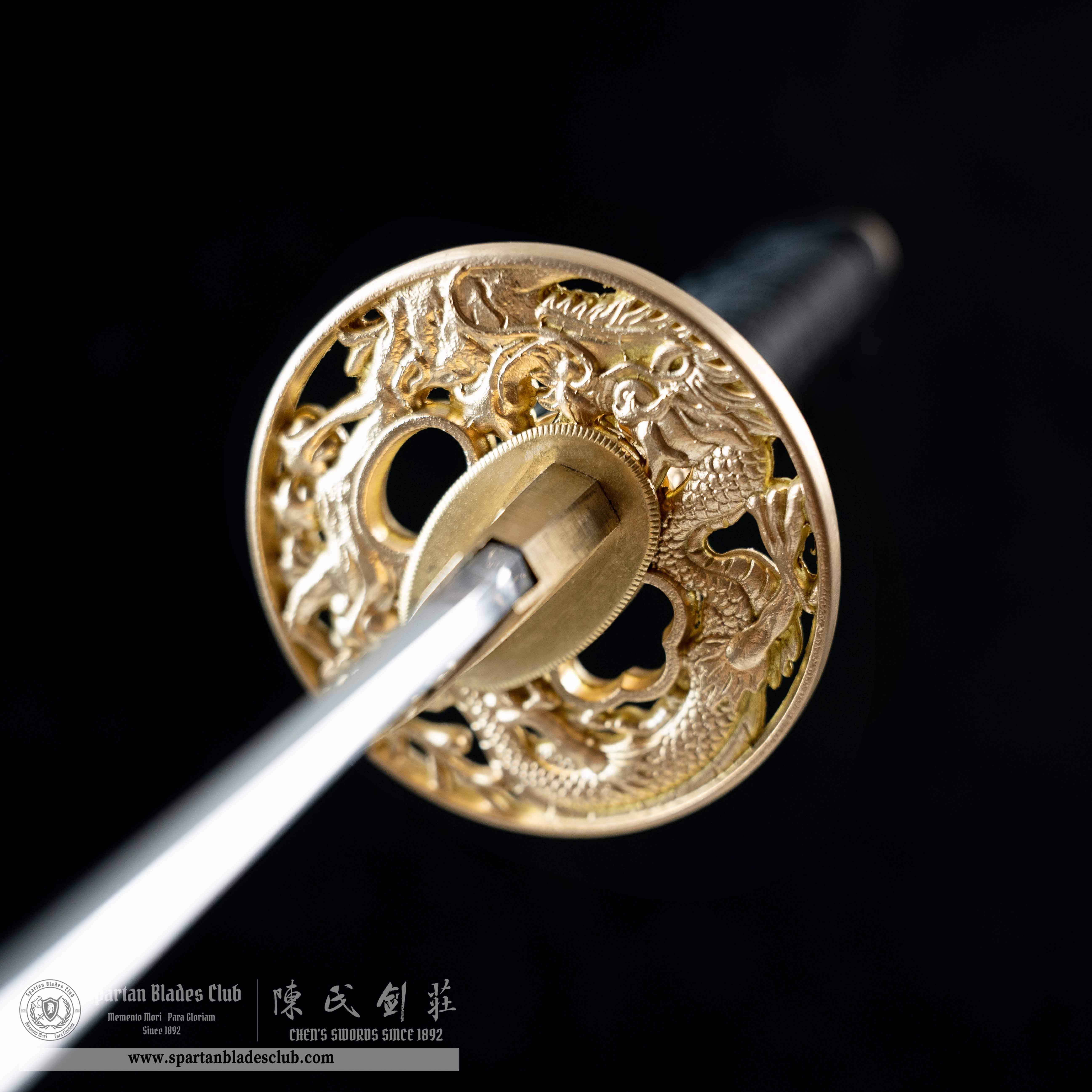 HY08|Loong Shine Blade🐉|Tanto|T10 steel|Clay-tempered|Real Hamon|Loong dragon|Black|Battle-Ready|Full-tang|Spartan Blades Club|CHEN'S SWORDS 1892 - Spartan Blades Club - 陳氏劍莊1892