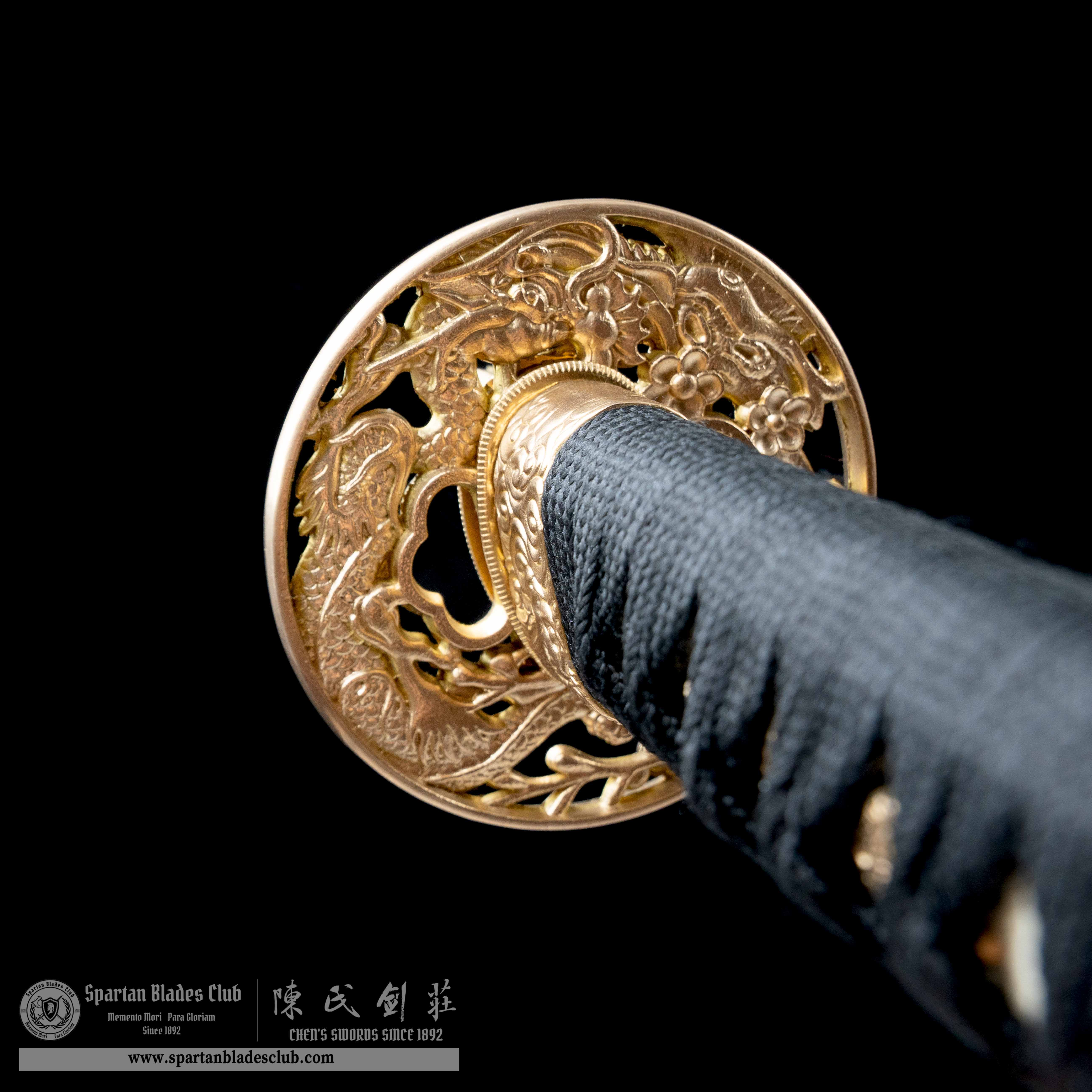 HY08|Loong Shine Blade🐉|Tanto|T10 steel|Clay-tempered|Real Hamon|Loong dragon|Black|Battle-Ready|Full-tang|Spartan Blades Club|CHEN'S SWORDS 1892 - Spartan Blades Club - 陳氏劍莊1892