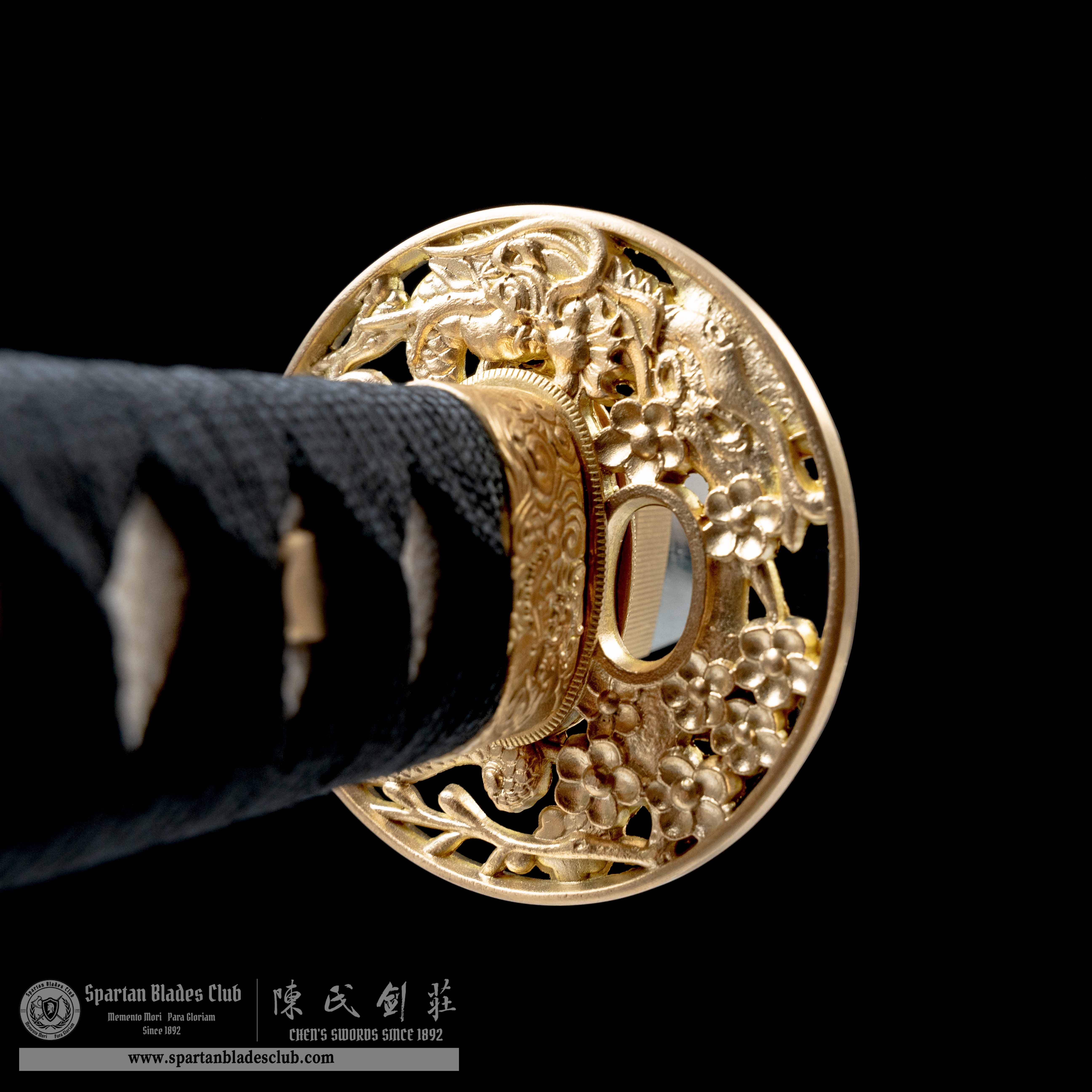 HY08|Loong Shine Blade🐉|Tanto|T10 steel|Clay-tempered|Real Hamon|Loong dragon|Black|Battle-Ready|Full-tang|Spartan Blades Club|CHEN'S SWORDS 1892 - Spartan Blades Club - 陳氏劍莊1892