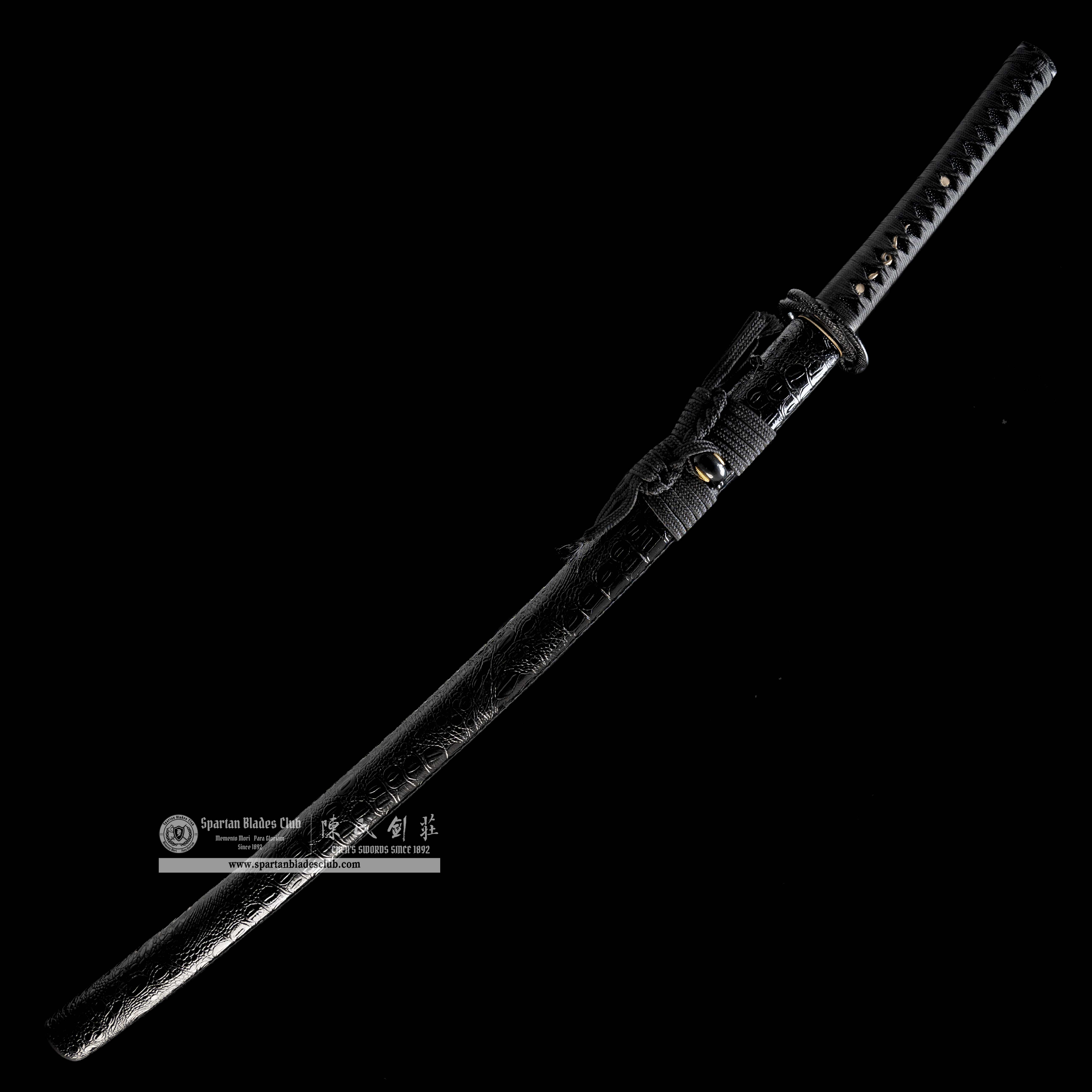 HY10|Black Mamba 🐍|Katana|T10 steel|Clay-tempered|Real Hamon|snake serpent|Black|Battle-Ready|Full-tang|Spartan Blades Club|CHEN'S SWORDS 1892 - Spartan Blades Club - 陳氏劍莊1892