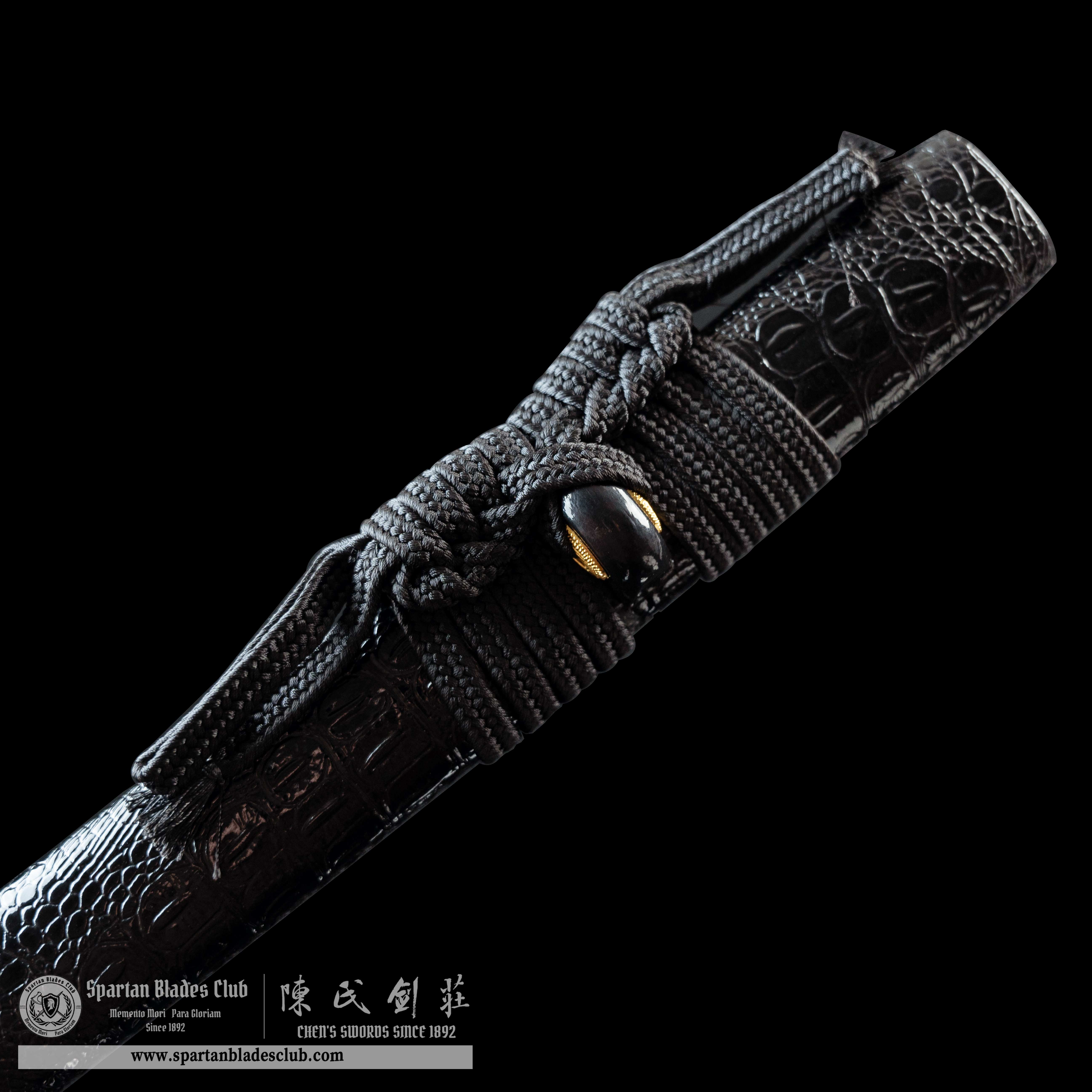 HY10|Black Mamba 🐍|Katana|T10 steel|Clay-tempered|Real Hamon|snake serpent|Black|Battle-Ready|Full-tang|Spartan Blades Club|CHEN'S SWORDS 1892 - Spartan Blades Club - 陳氏劍莊1892