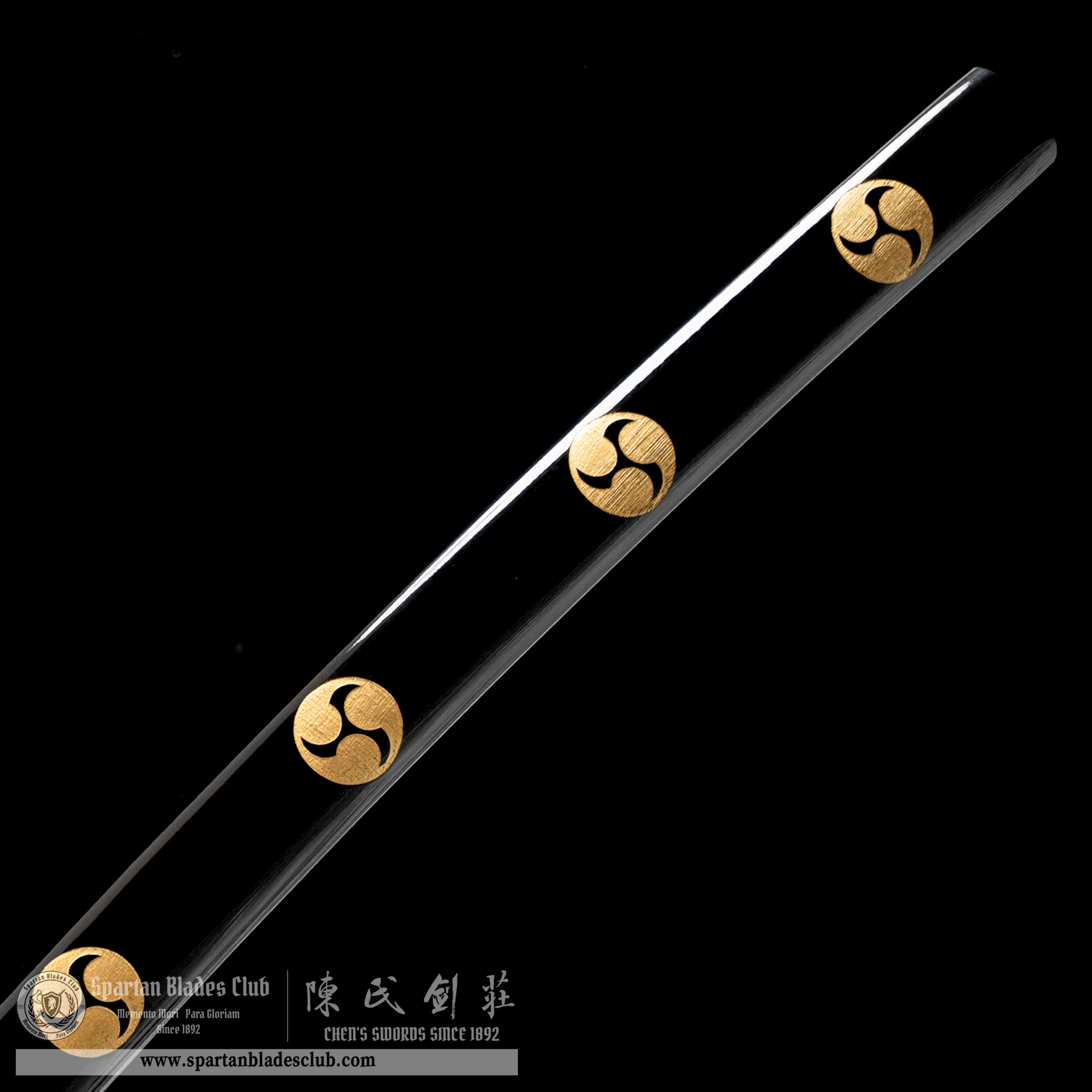 HY09|☯️Yingyang Blade|Katana|Damascus stee|Black|Tai Chi|Battle-Ready|Full-tang|Spartan Blades Club|CHEN'S SWORDS 1892 - Spartan Blades Club - 陳氏劍莊1892