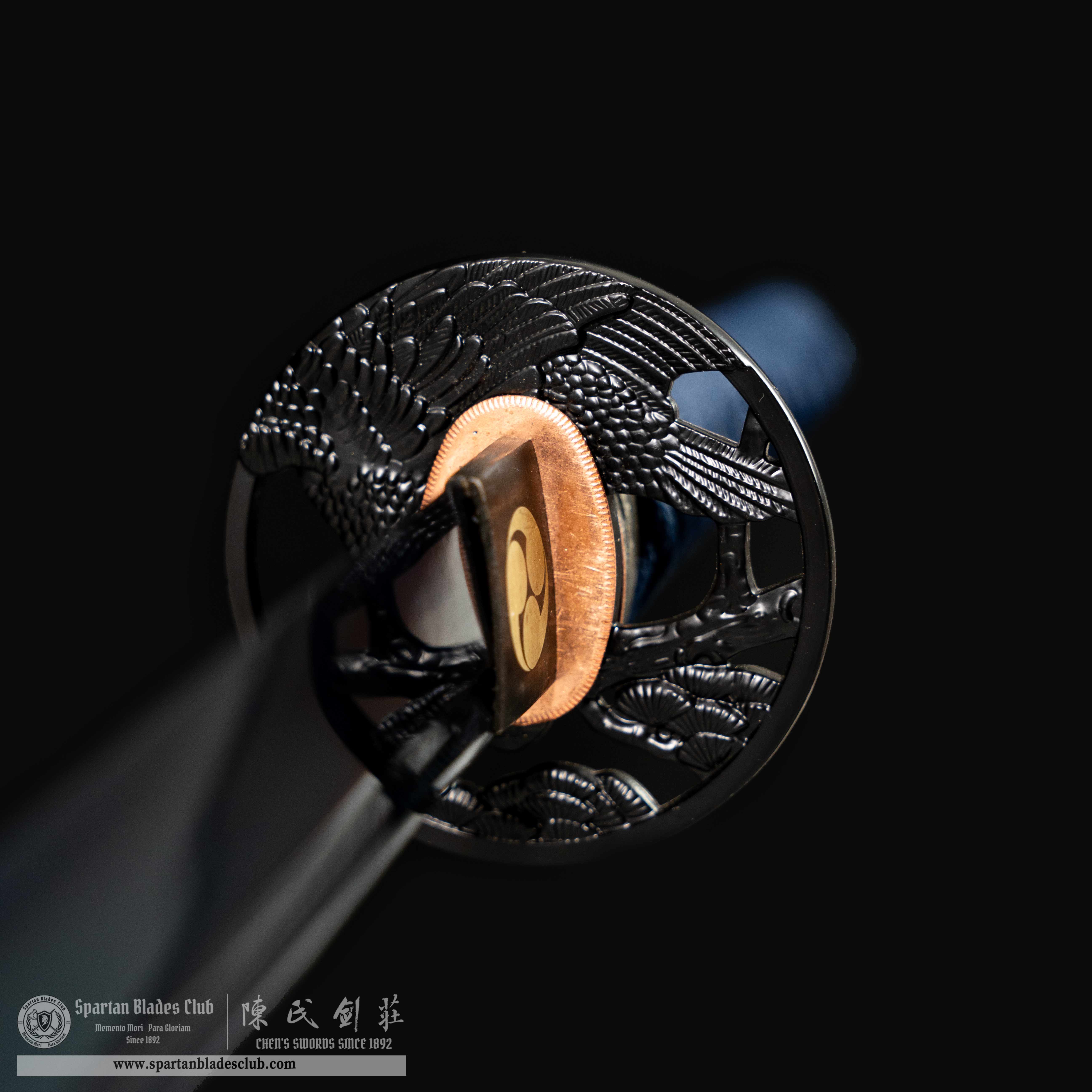 HY11｜🦅Azure Eagle Blade🔵｜Katana｜High carbon steel  Heat-colored blue｜Eagle｜Battle-Ready｜Full-tang｜Spartan Blades Club｜CHEN'S SWORDS 1892 - Spartan Blades Club - 陳氏劍莊1892
