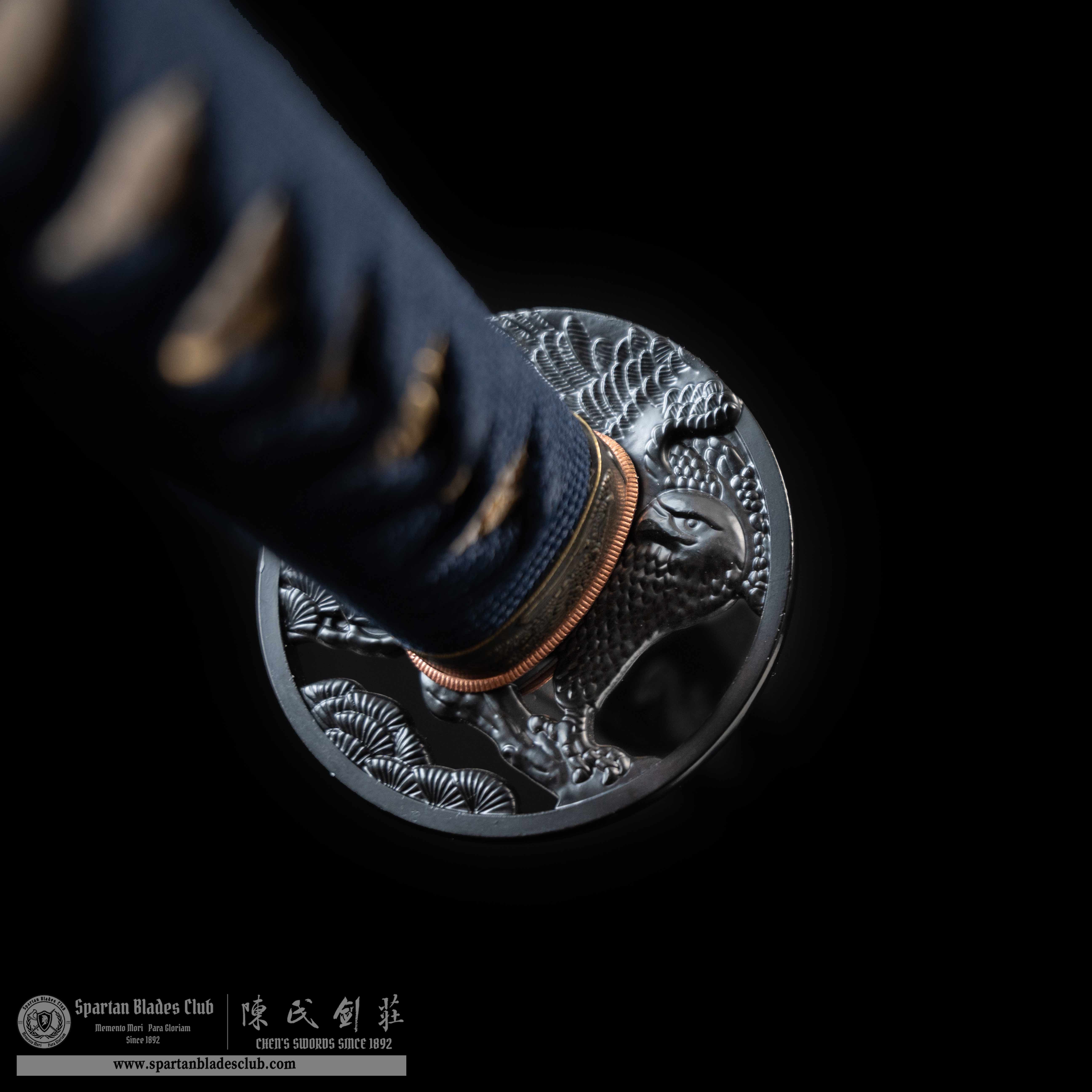 HY11｜🦅Azure Eagle Blade🔵｜Katana｜High carbon steel  Heat-colored blue｜Eagle｜Battle-Ready｜Full-tang｜Spartan Blades Club｜CHEN'S SWORDS 1892 - Spartan Blades Club - 陳氏劍莊1892