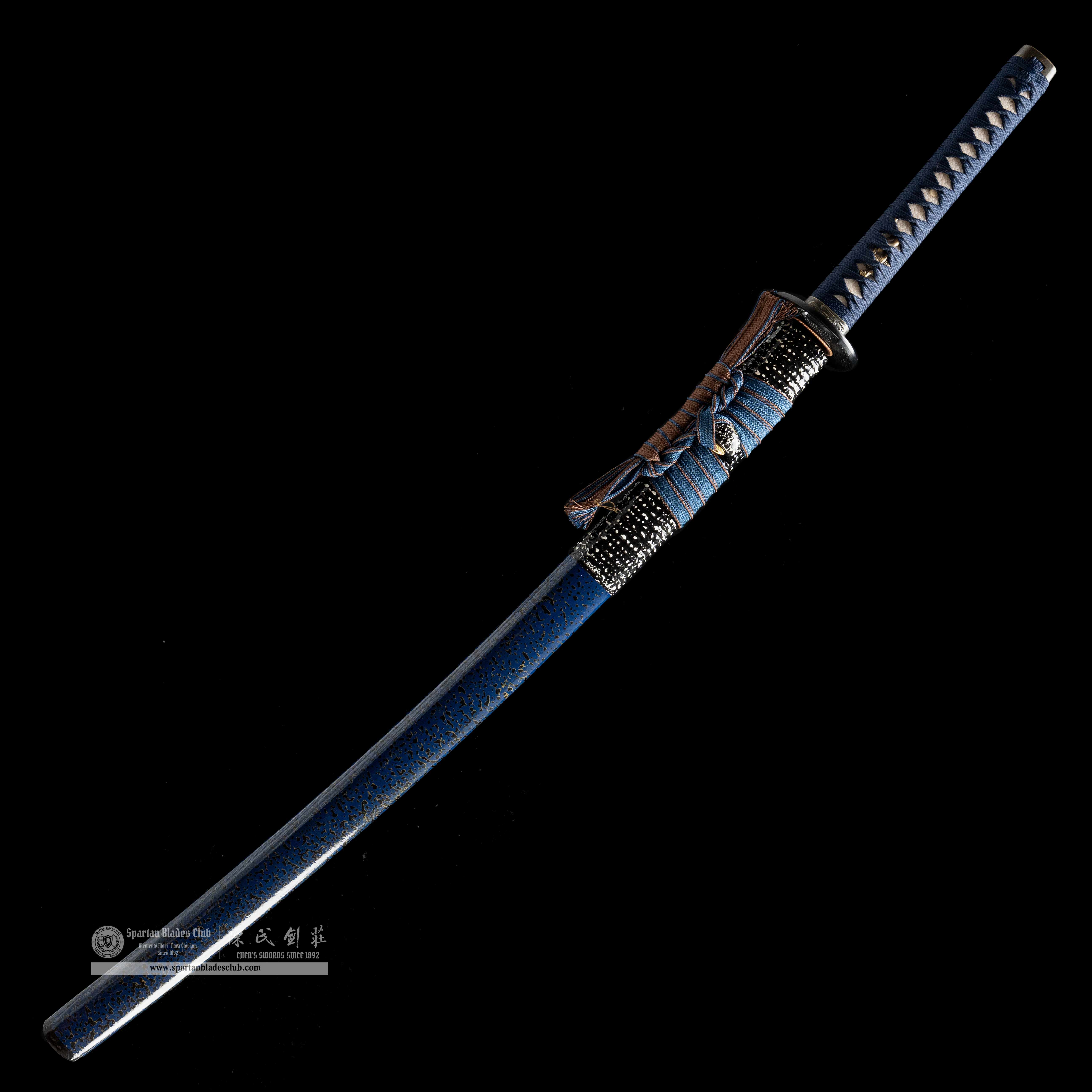 HY11｜🦅Azure Eagle Blade🔵｜Katana｜High carbon steel  Heat-colored blue｜Eagle｜Battle-Ready｜Full-tang｜Spartan Blades Club｜CHEN'S SWORDS 1892 - Spartan Blades Club - 陳氏劍莊1892