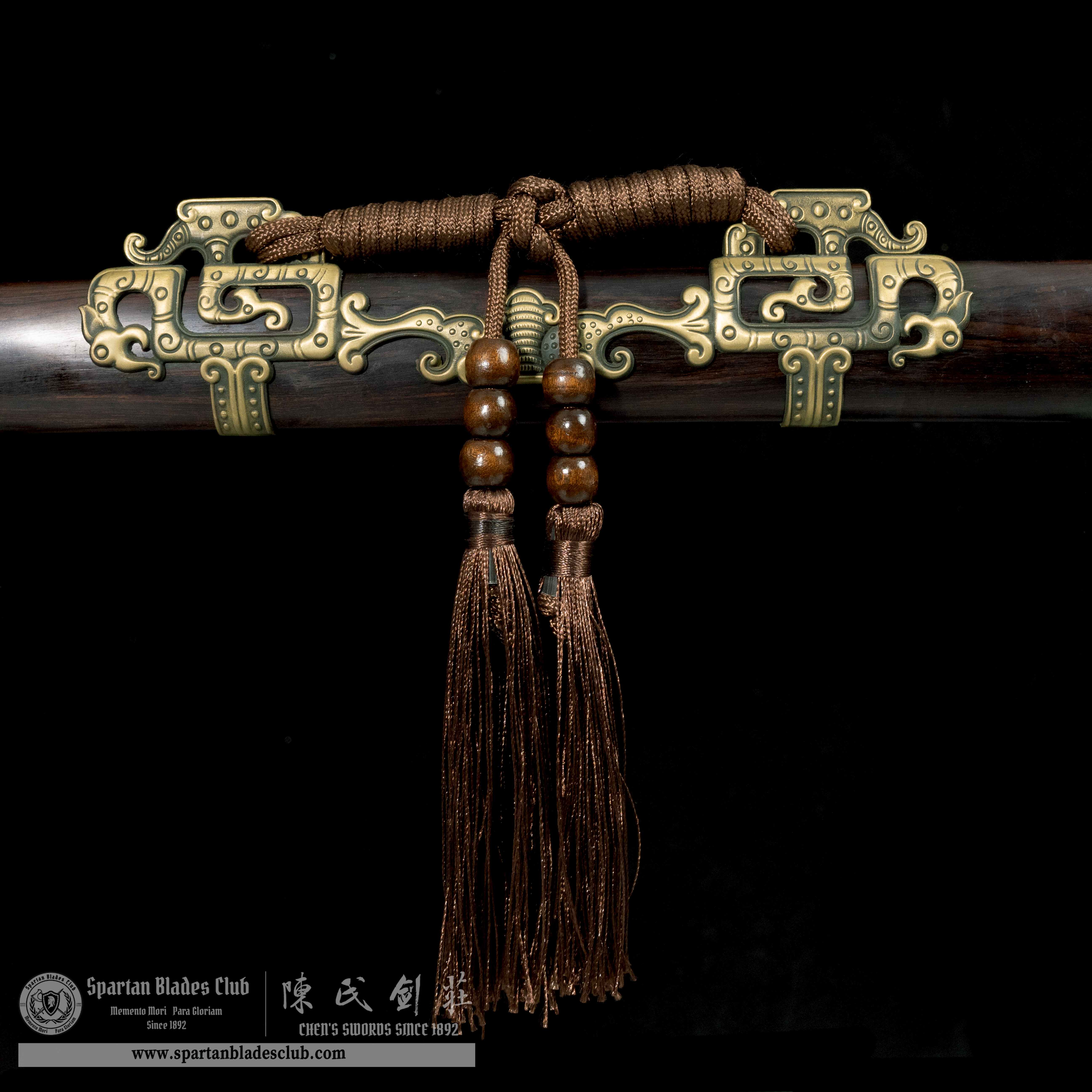 QQ04|RuiTang Edge|Chinese Dao|Damascus steel|Loong|Black&golden|Battle-Ready|Full-tang|Spartan Blades Club|CHEN'S SWORDS 1892 - Spartan Blades Club - 陳氏劍莊1892